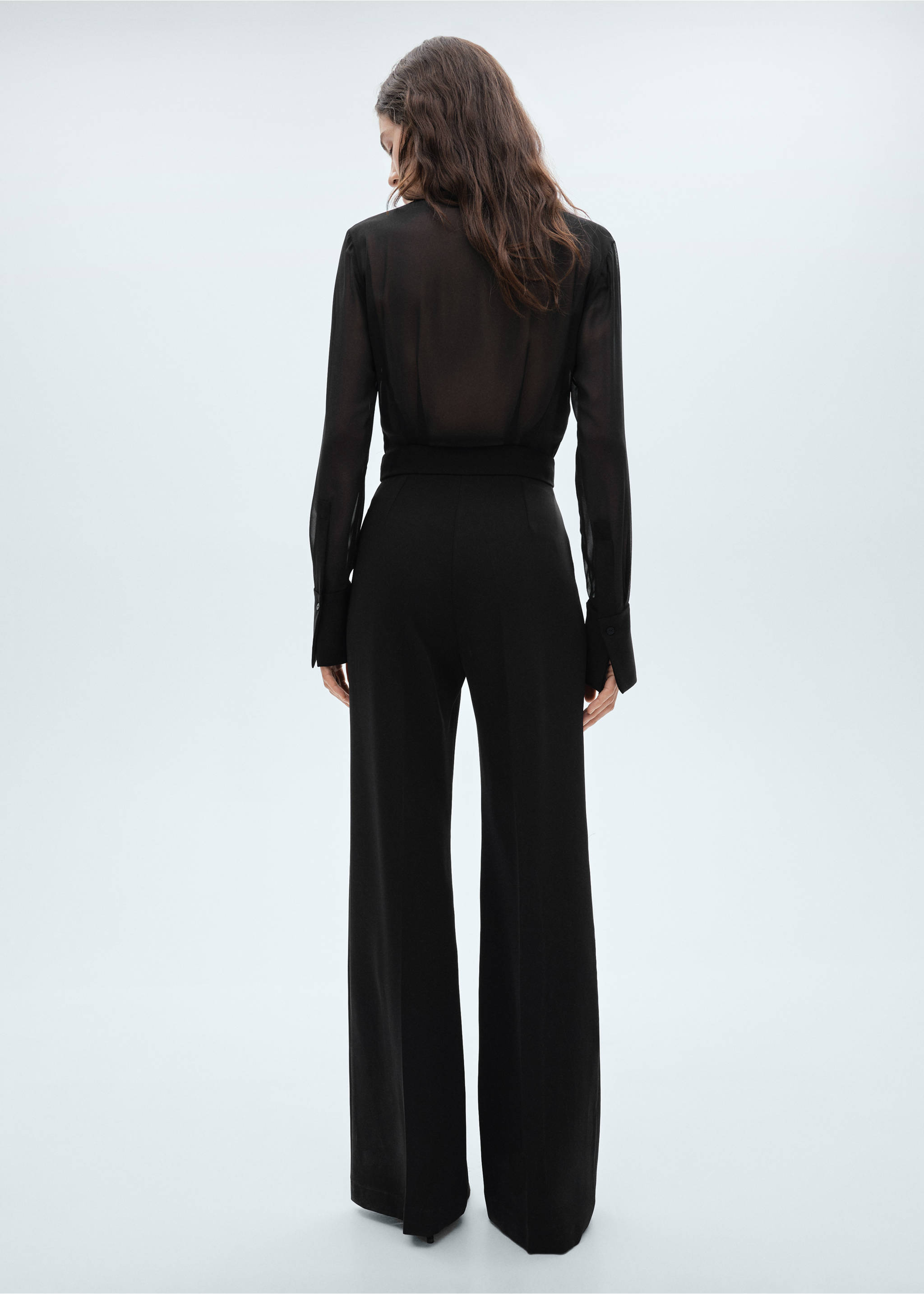 Long jumpsuit with combined design - Reverse of the article, Black. Ref: 77068265-00.