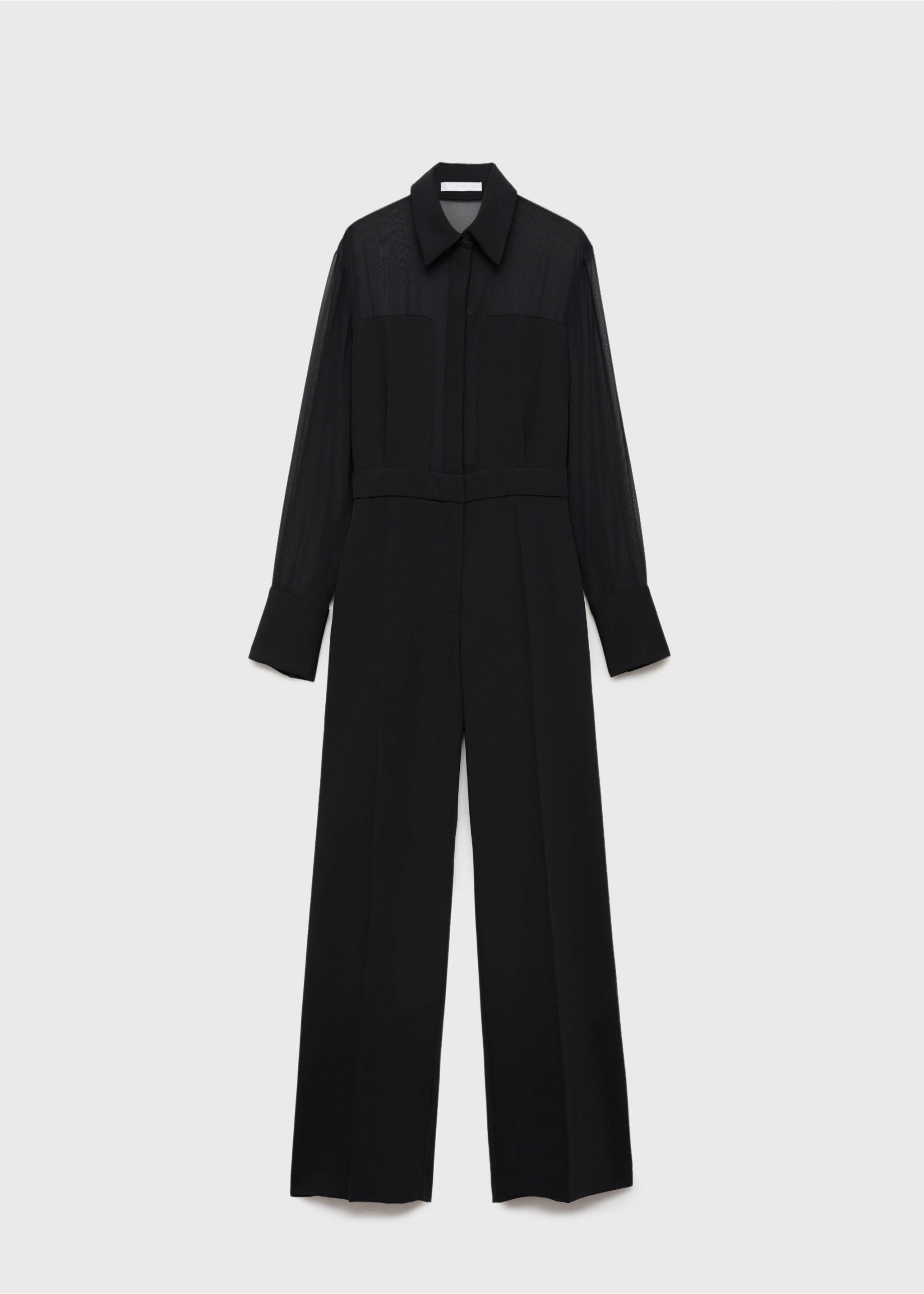 Long jumpsuit with combined design - Article without model, Black. Ref: 77068265-00.
