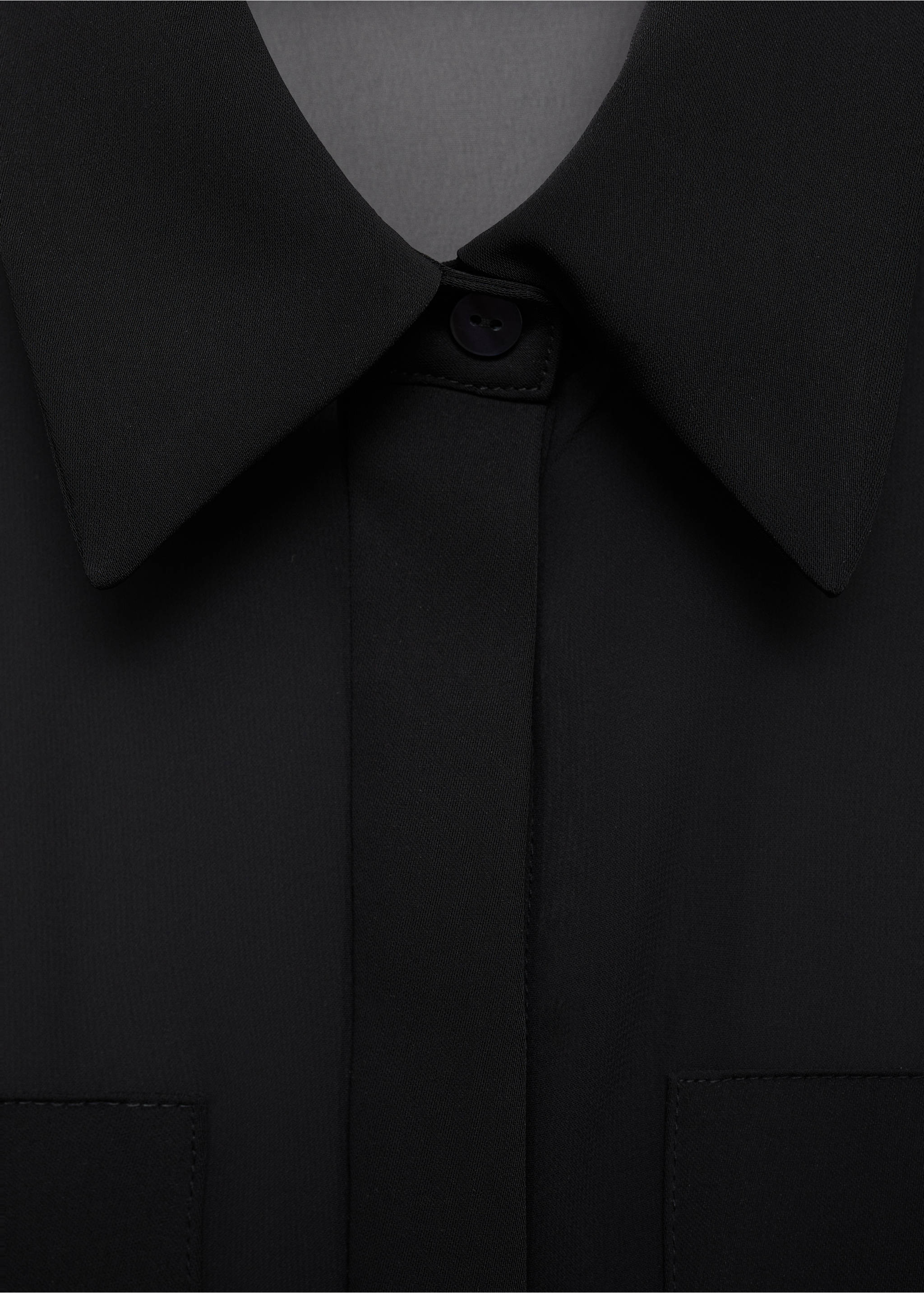 Long jumpsuit with combined design - Details of the article 8, Black. Ref: 77068265-00.