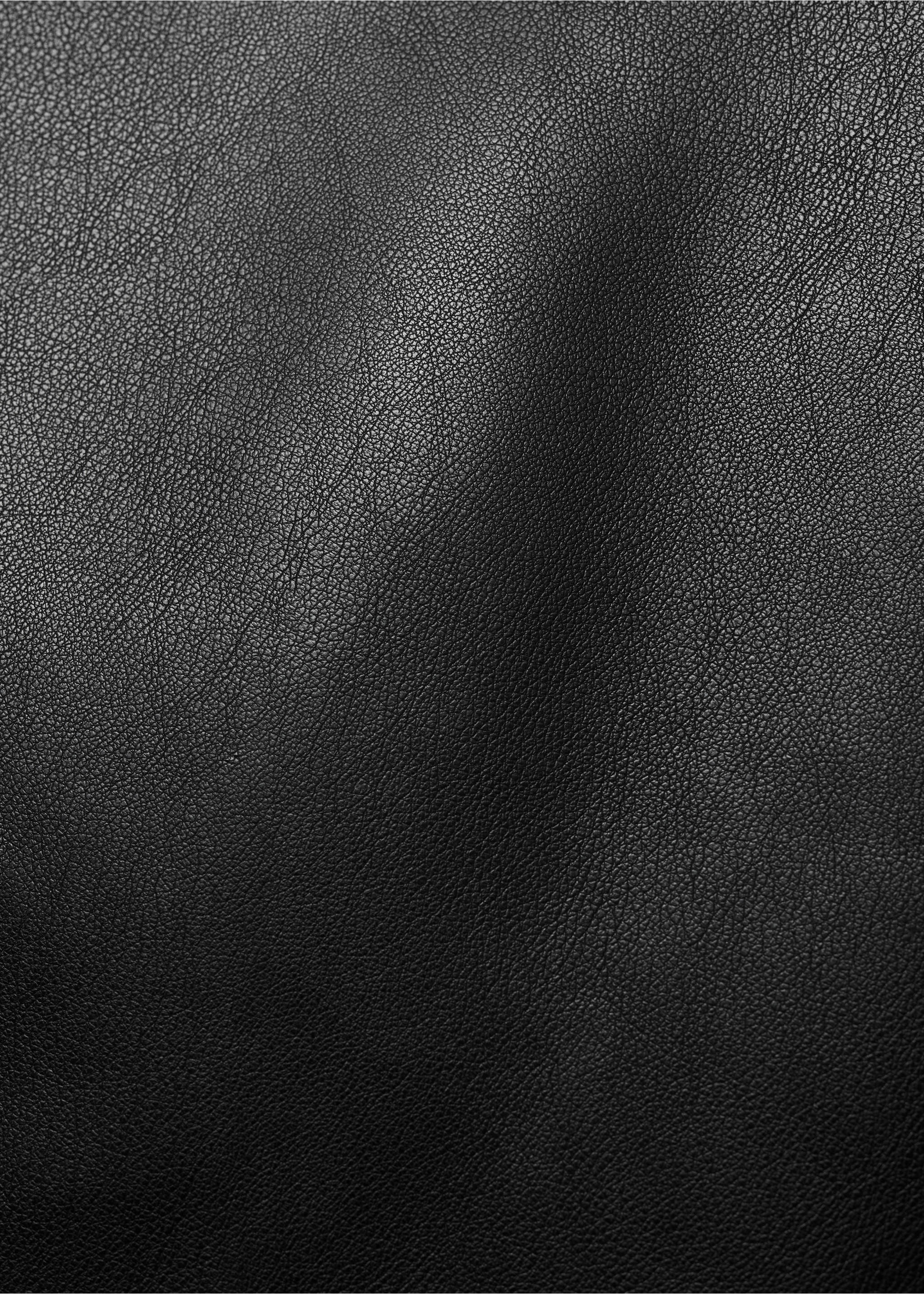 Faux-leather mini-skirt - Details of the article 8, Black. Ref: 77068266-00.