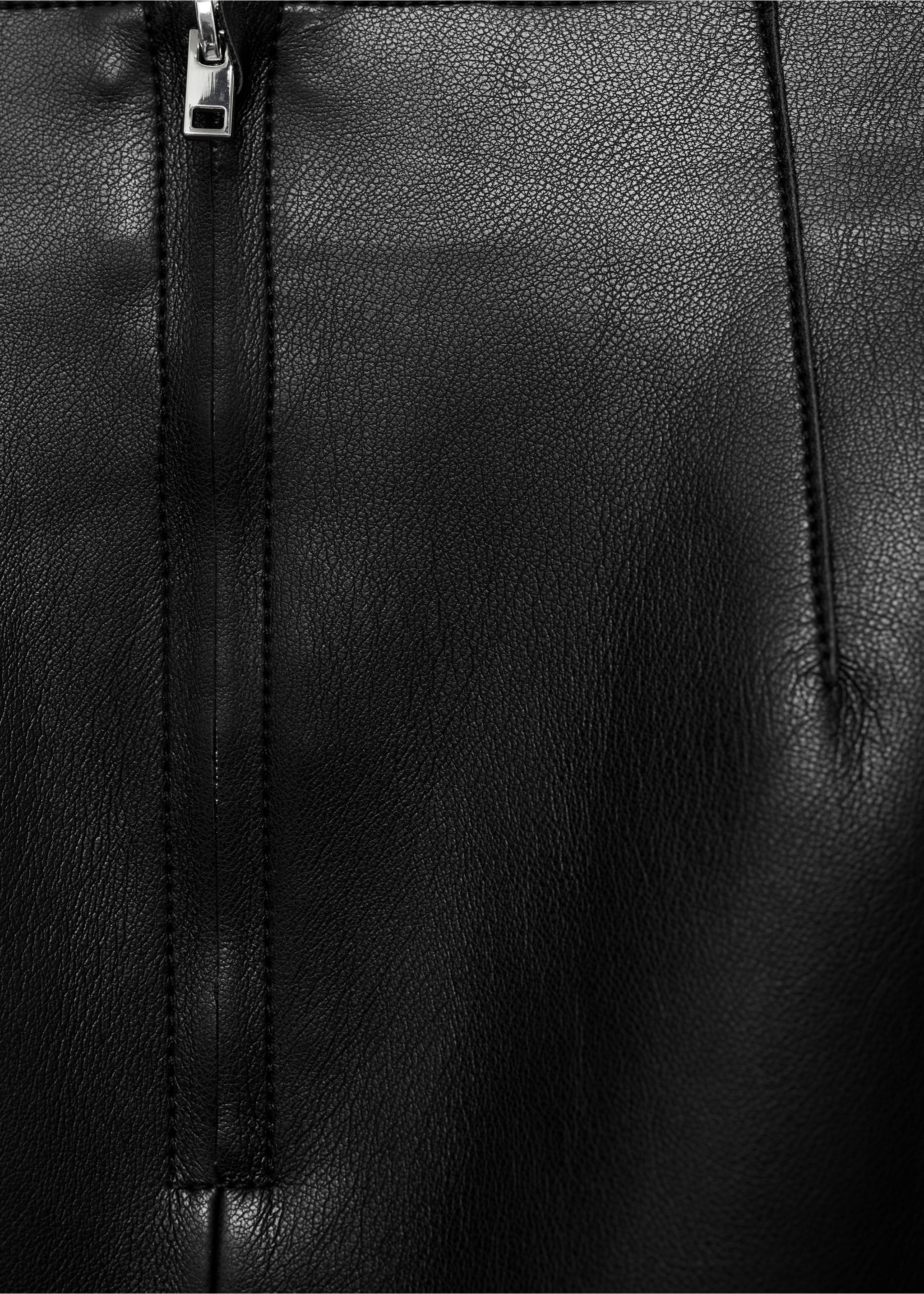 Faux-leather mini-skirt - Details of the article 0, Black. Ref: 77068266-00.