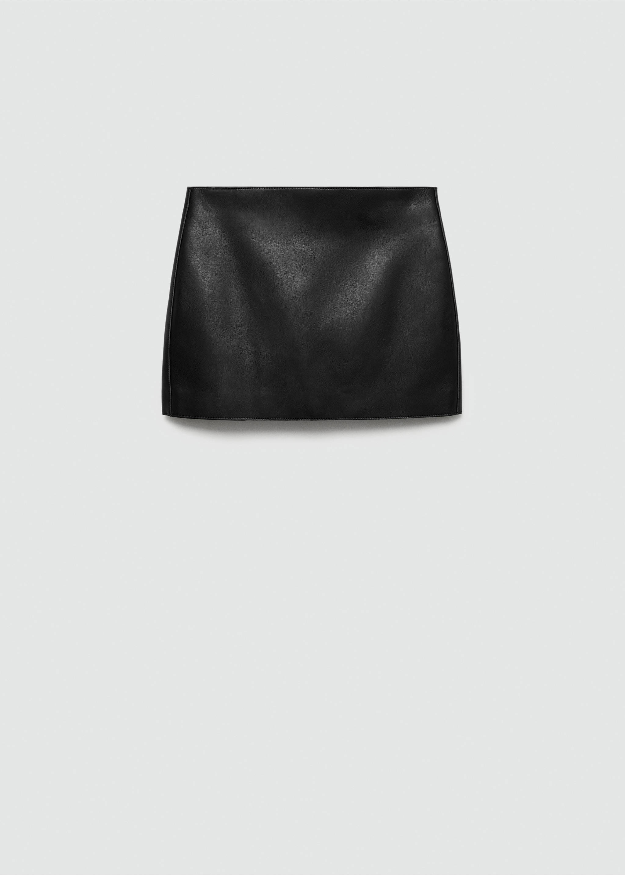 Faux-leather mini-skirt - Article without model, Black. Ref: 77068266-00.