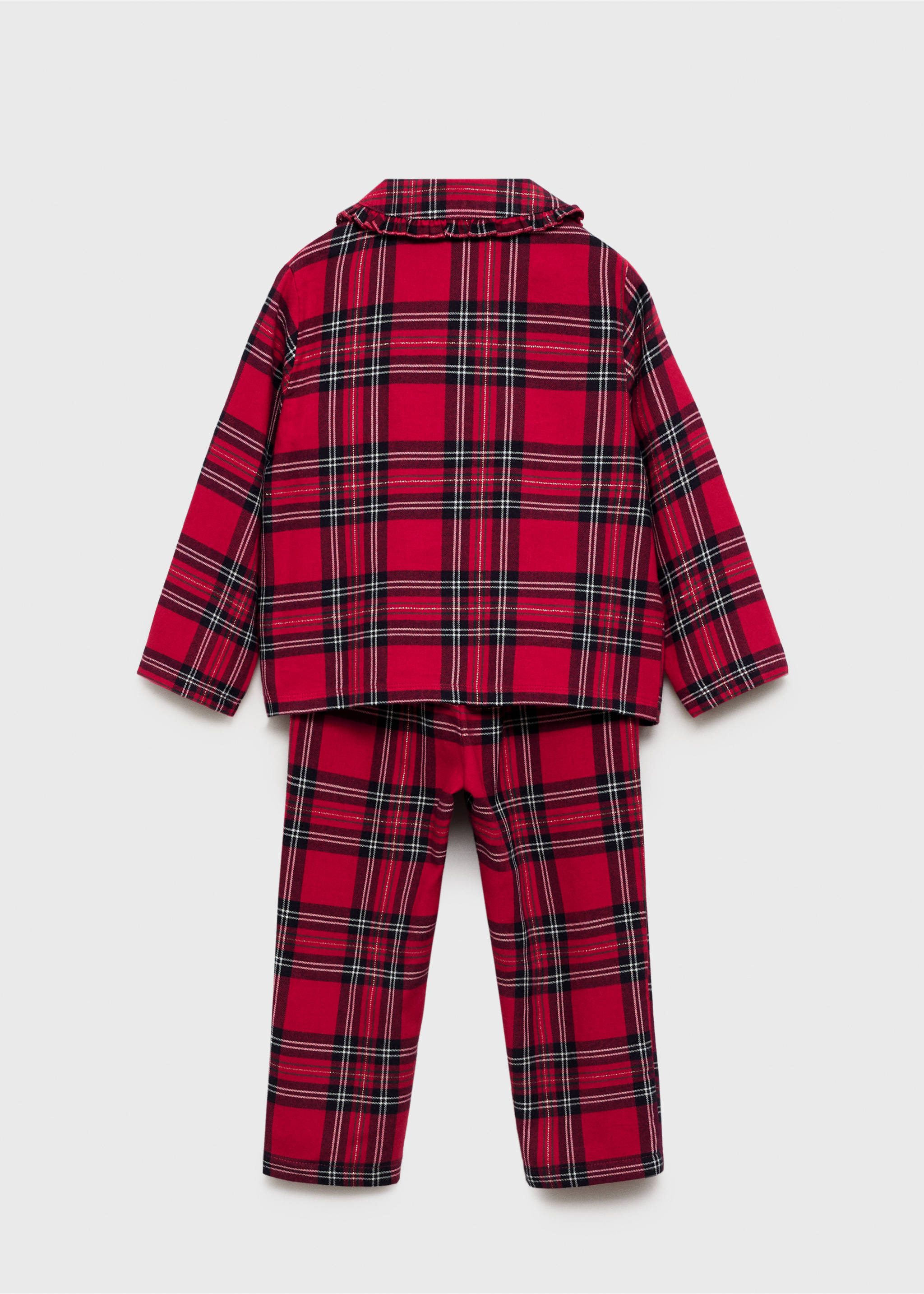 Two-pieces check long pyjamas - Reverse of the article, Red. Ref: 77068268-00.