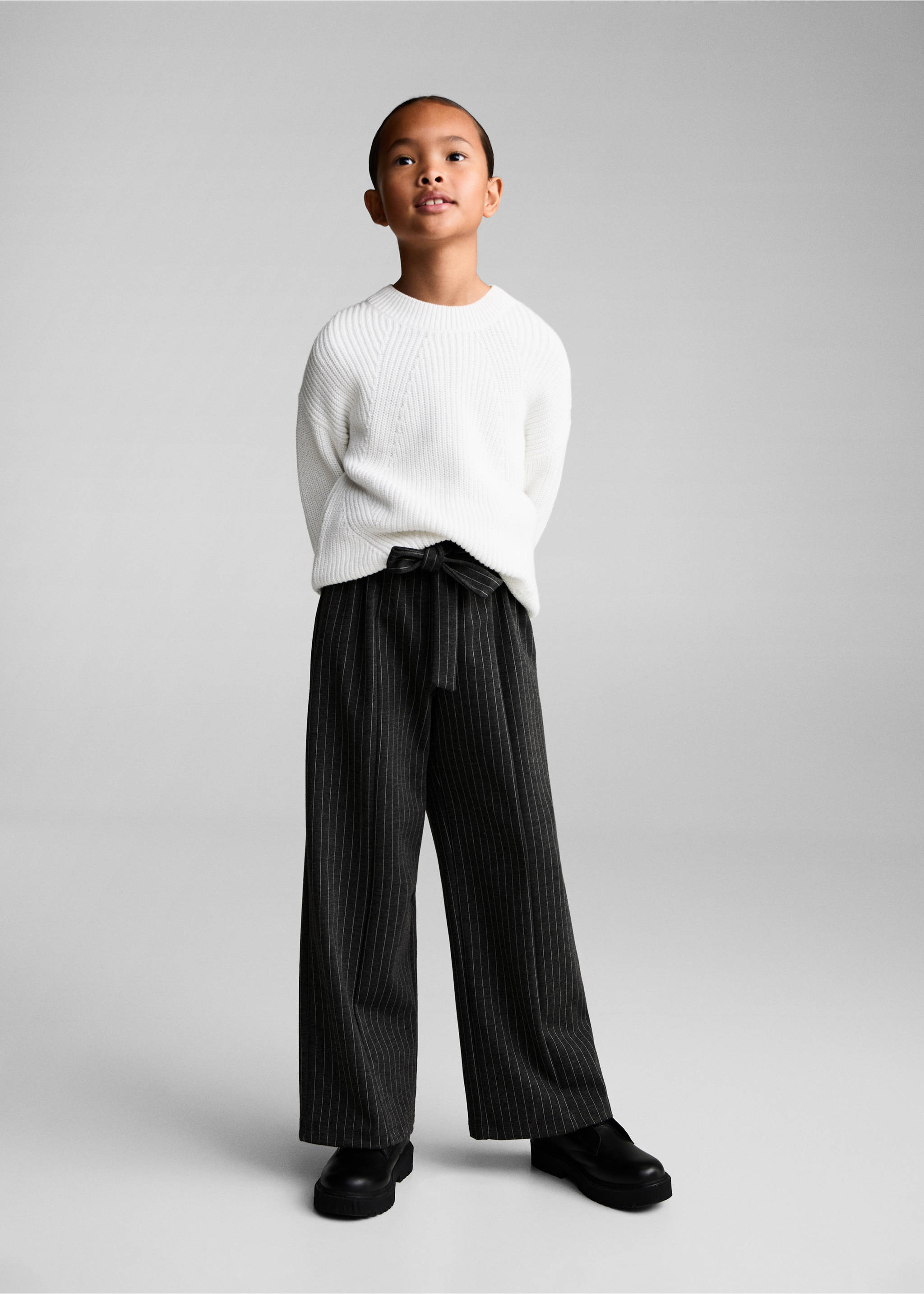 Culotte stripes trousers - General plane, Charcoal. Ref: 77068270-00.