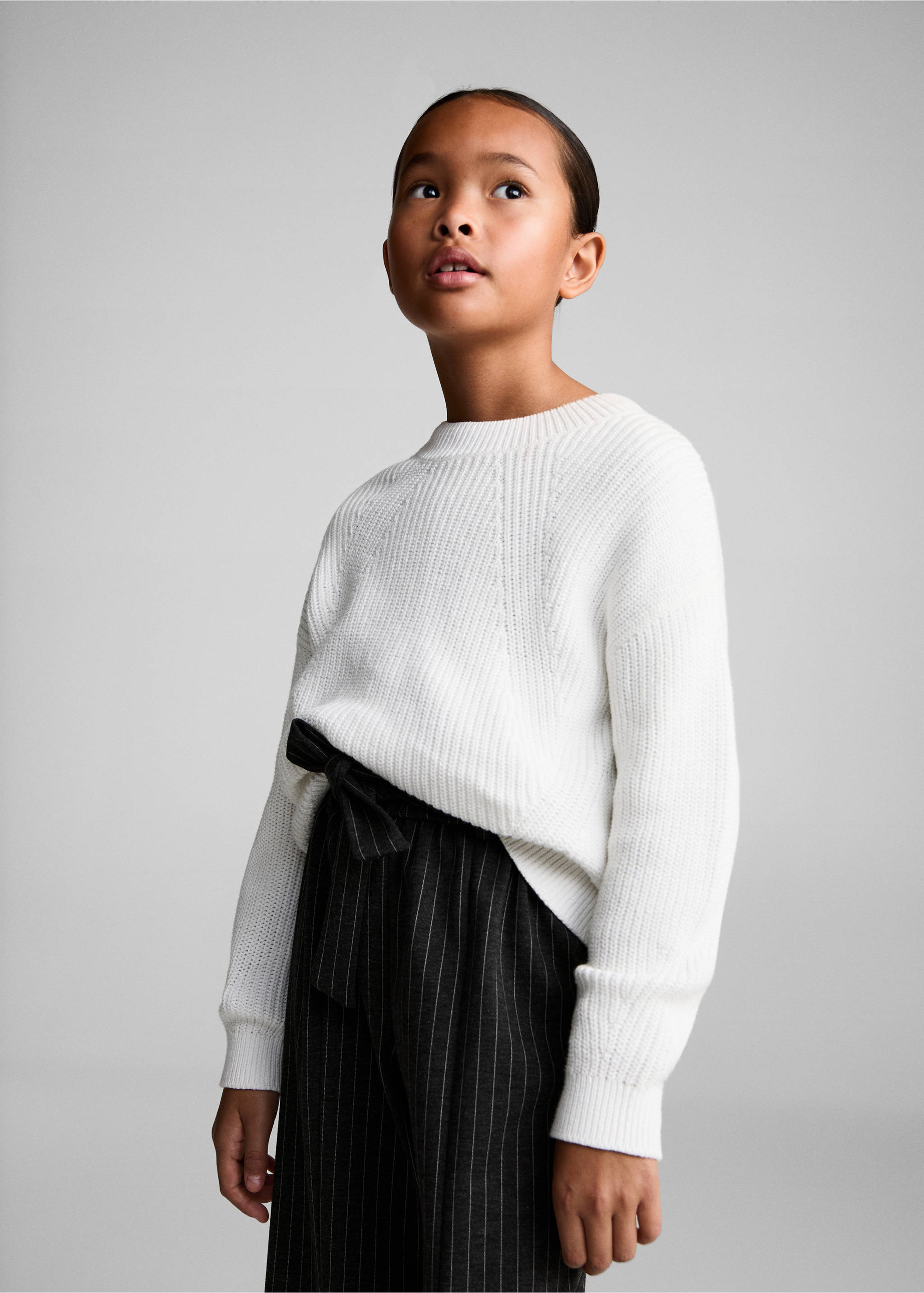 Culotte stripes trousers - Medium plane, Charcoal. Ref: 77068270-00.