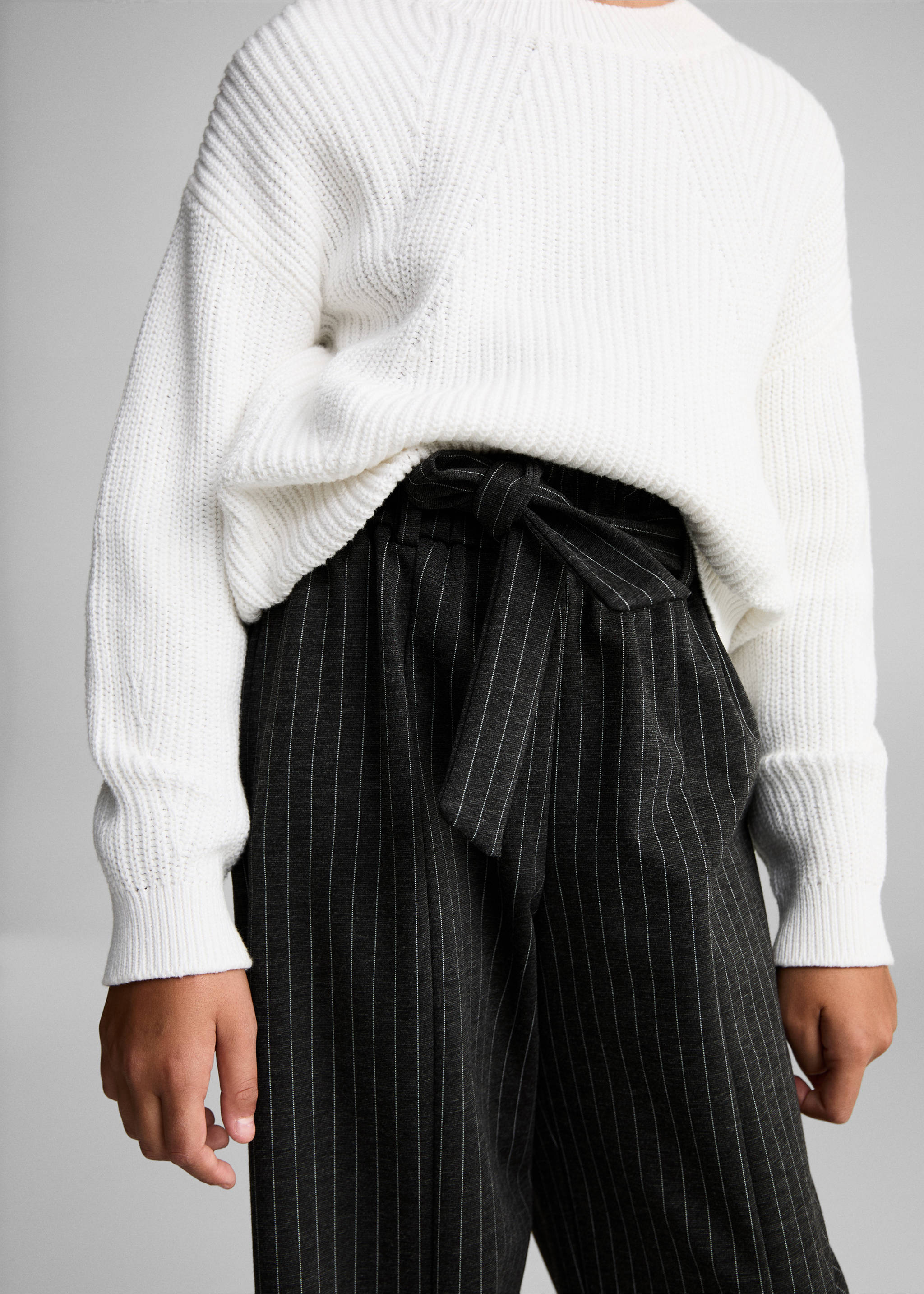 Gestreifte Culotte-Hose - Detail des Artikels 3, Anthrazit. Ref: 77068270-00.