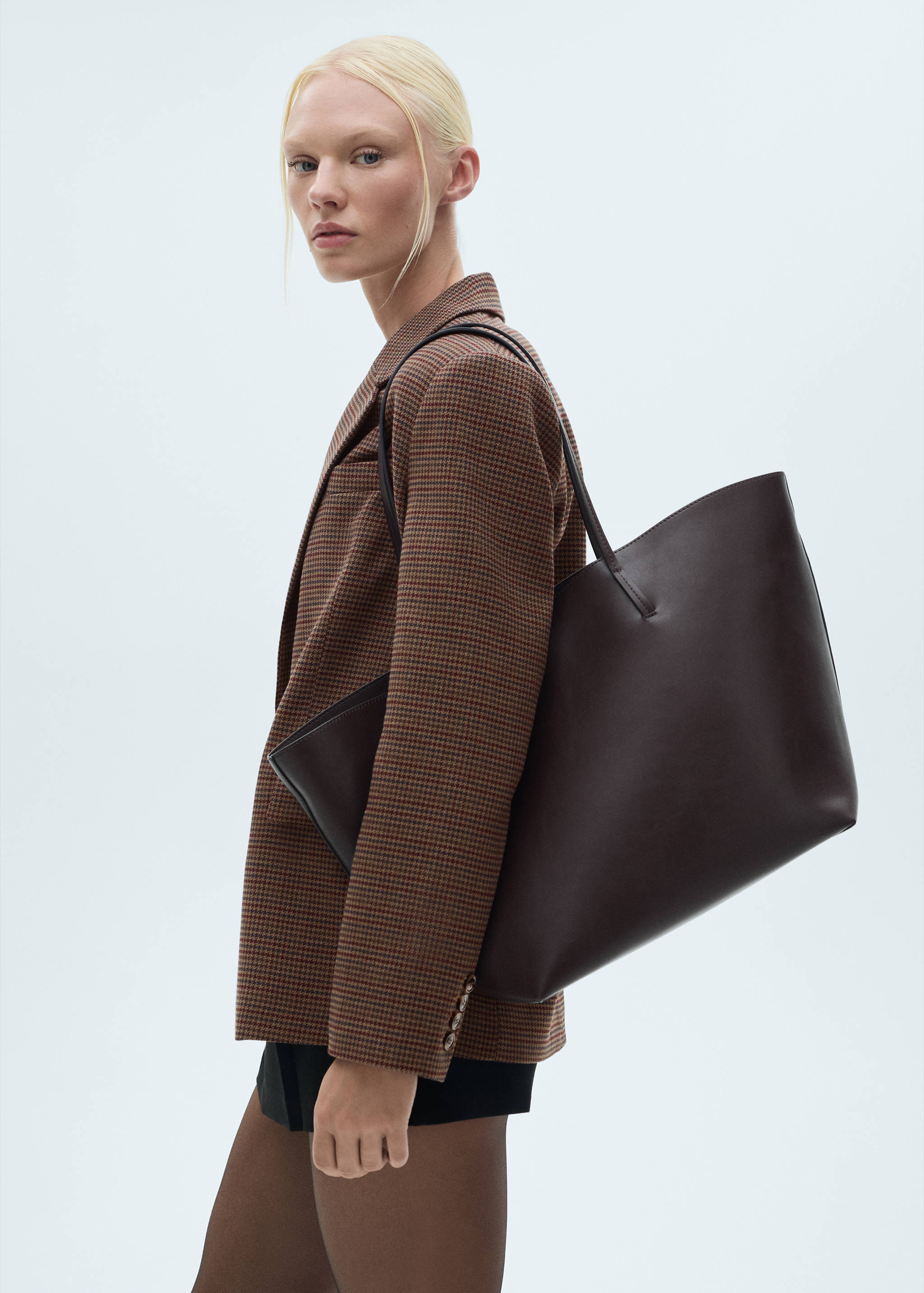 Blazer cuadros pata de gallo - Plano medio