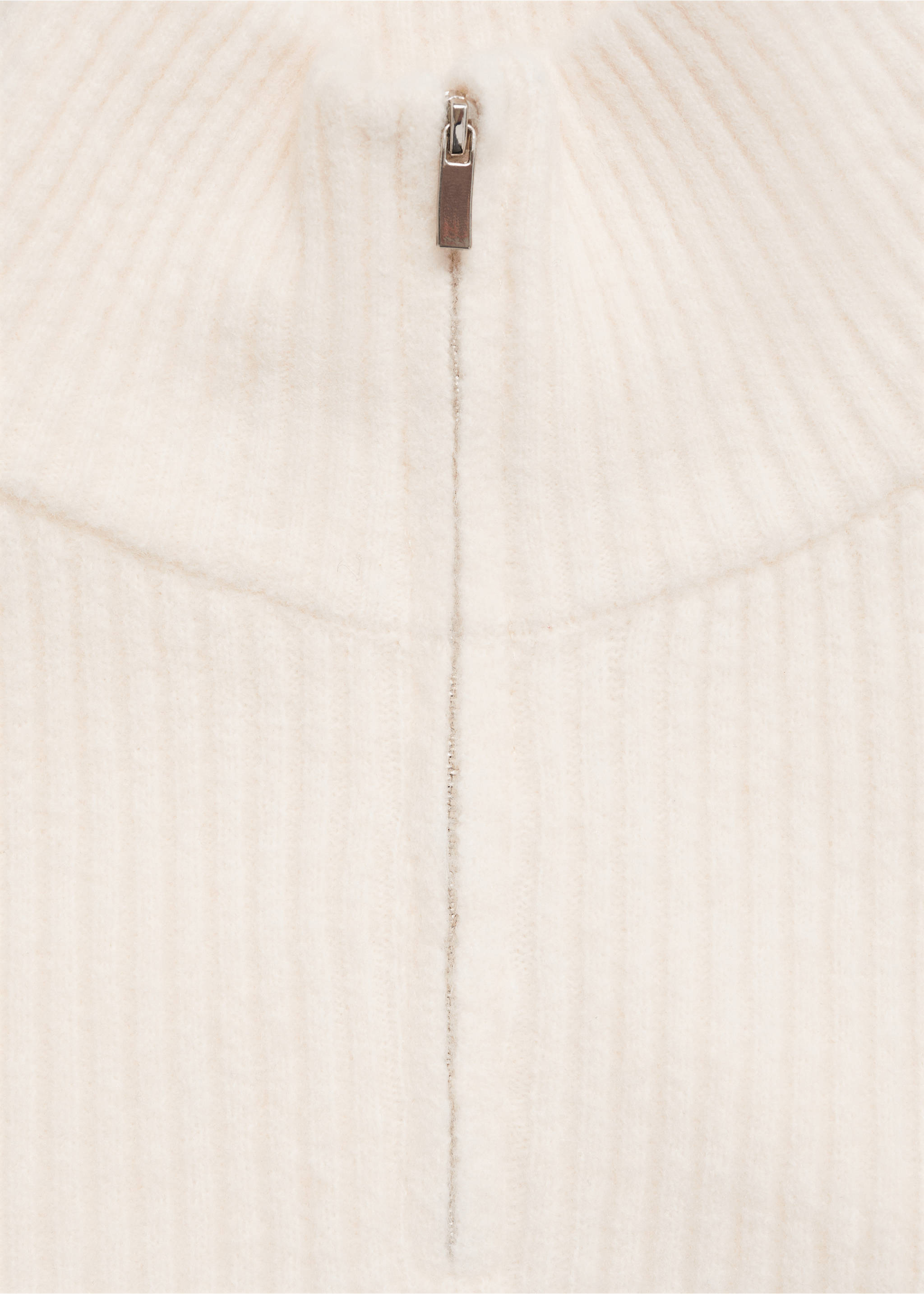 Vestido punto canalé cremallera - Detalle del artículo 8, Crudo. Ref: 77068273-00.