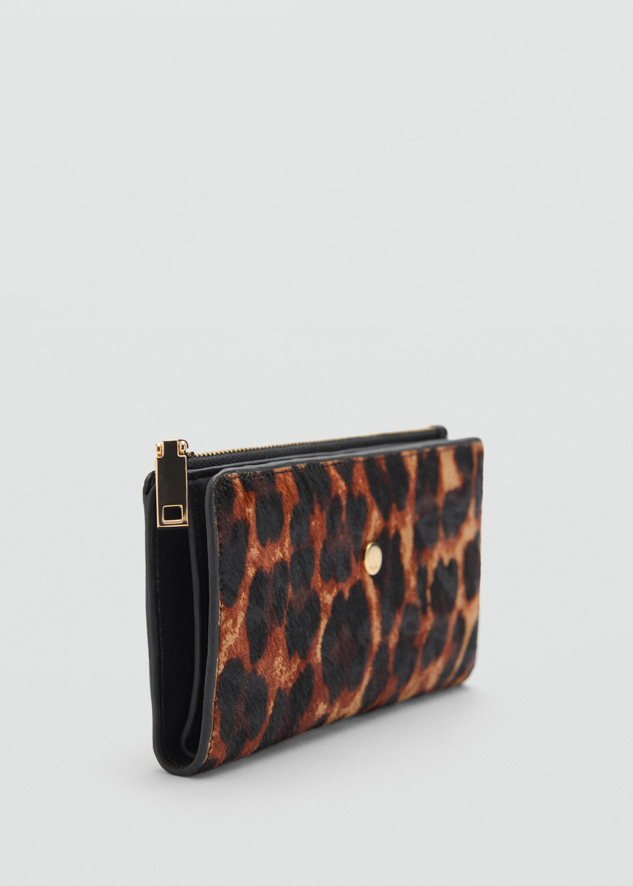 Leopard-print fur leather wallet - Medium plane