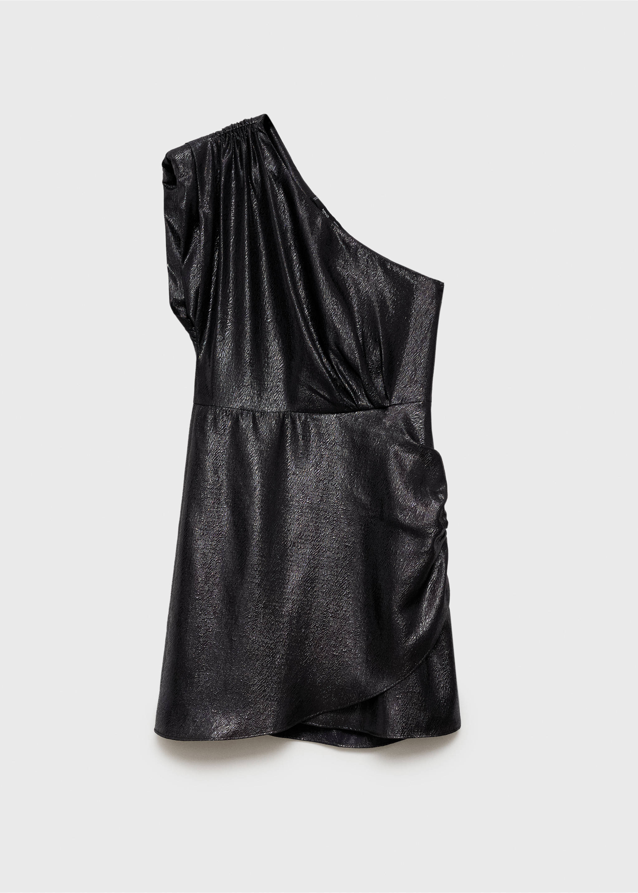 Textured asymmetrical dress - Article without model, Black. Ref: 77068276-00.