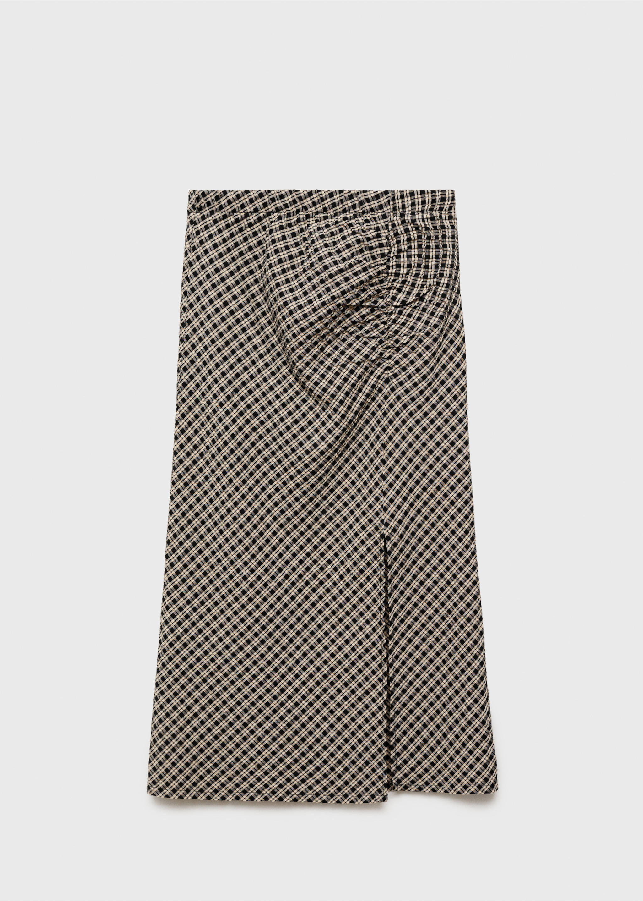 Checked midi skirt - Article without model, Black. Ref: 77068278-00.