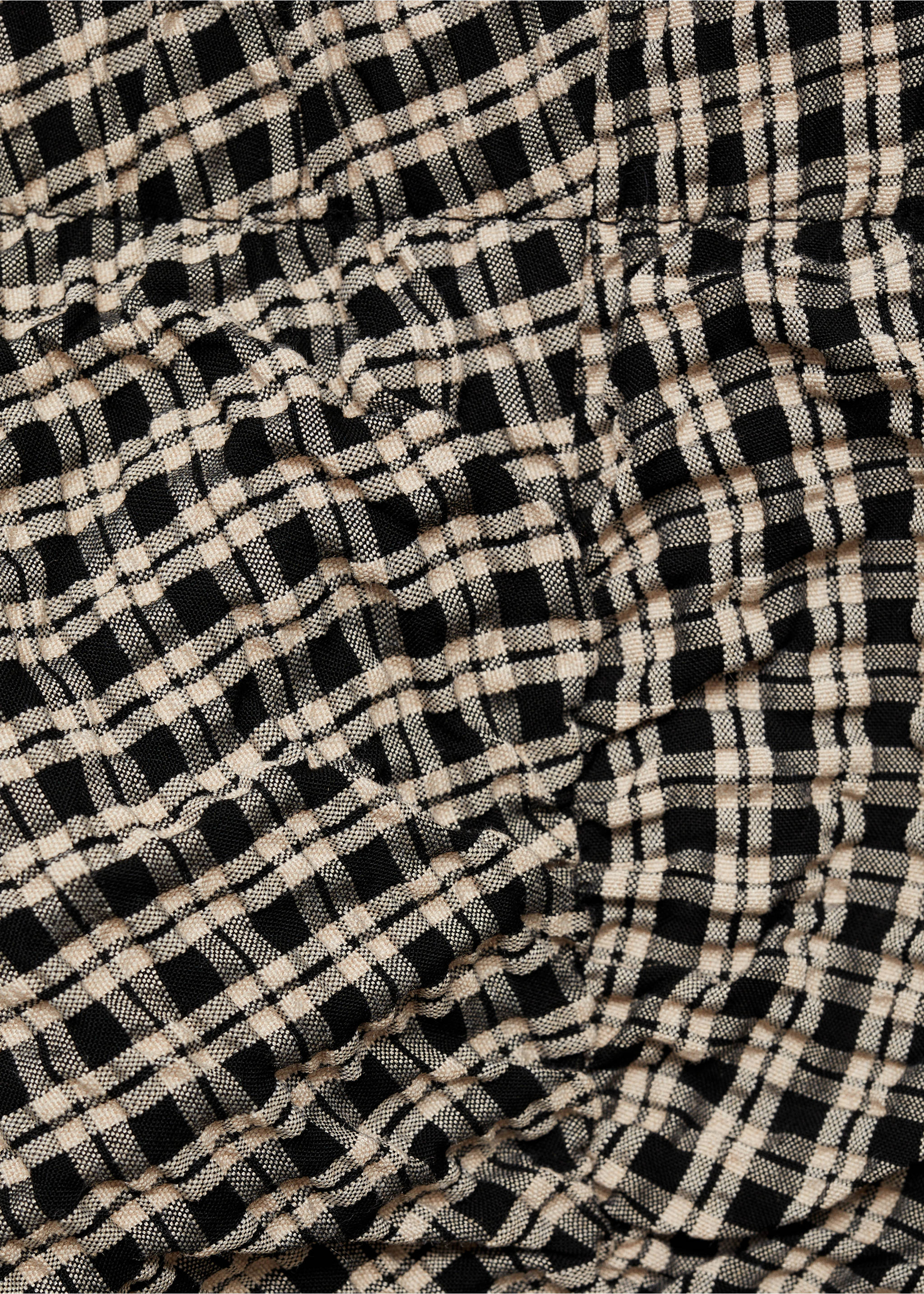 Checked midi skirt - Details of the article 8, Black. Ref: 77068278-00.