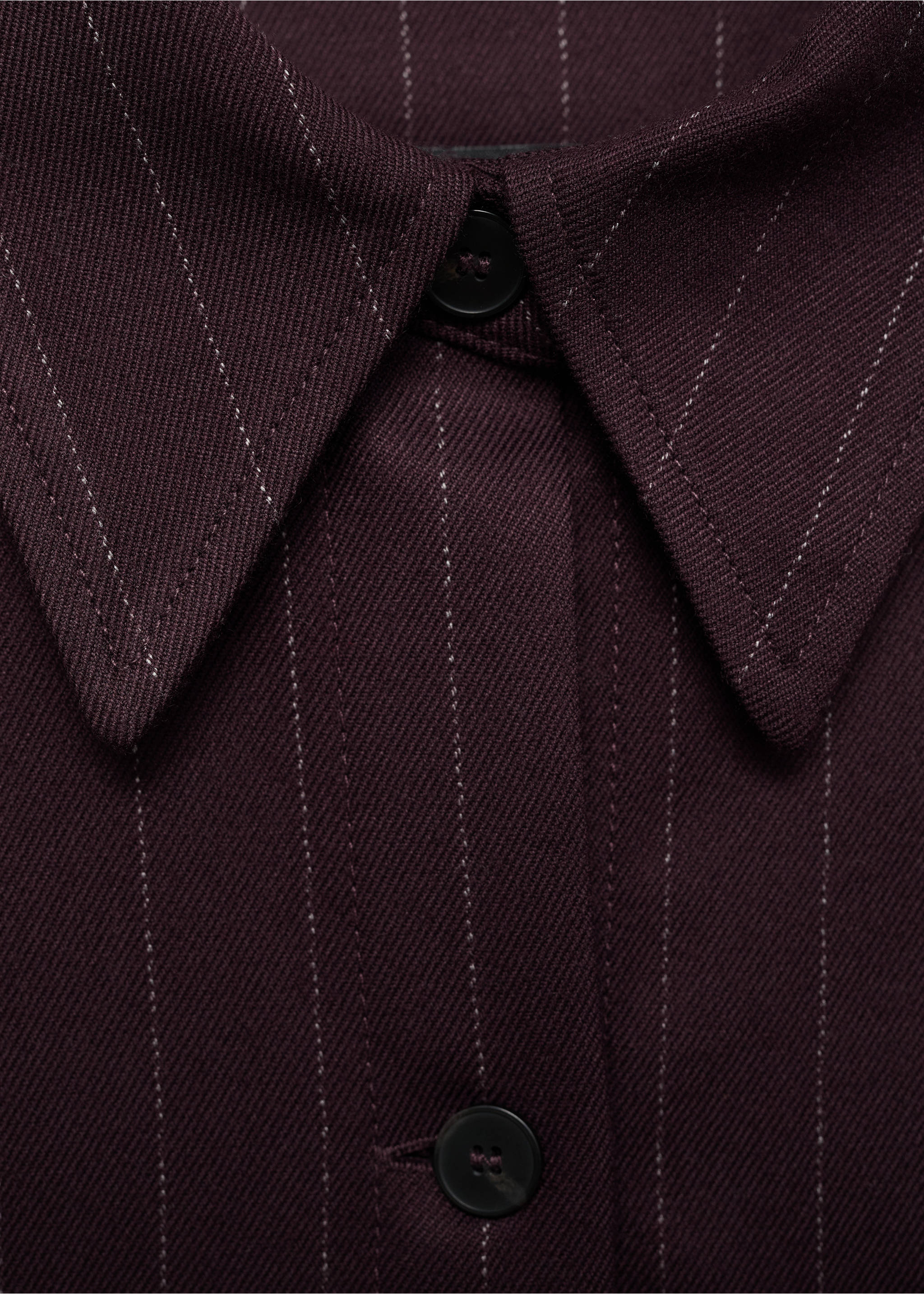 Pinstripe overshirt - Details of the article 0, Wine. Ref: 77068280-00.