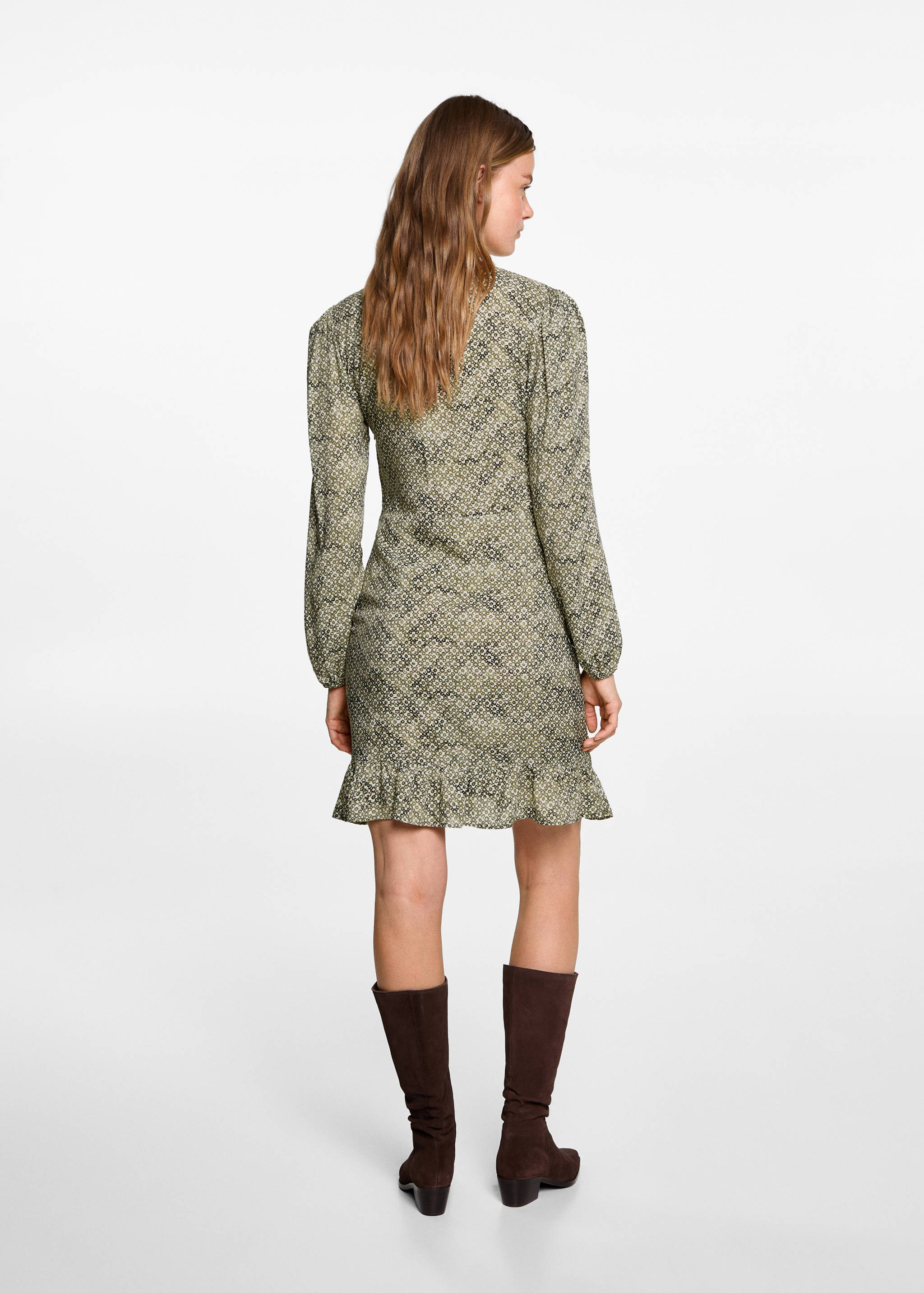 Vestido flores detalle fruncido - Reverso del artículo