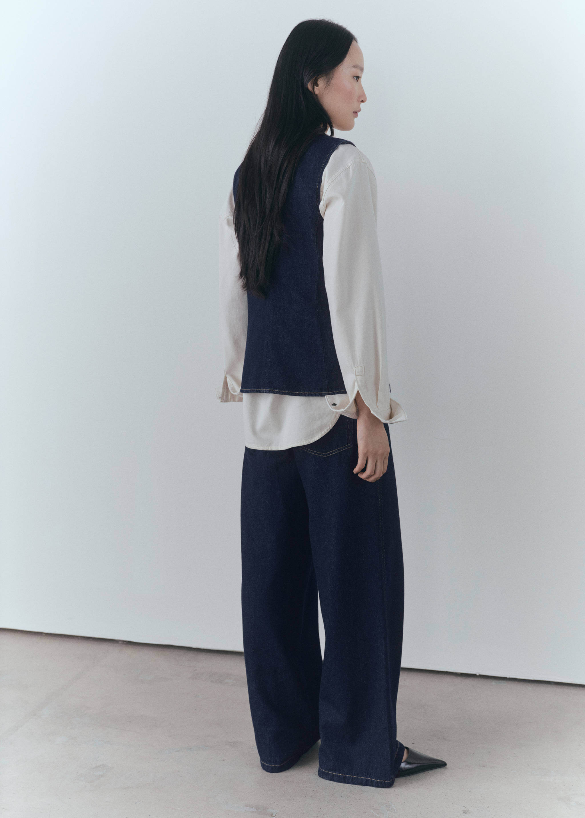 Denimväst rinse-wash - Artikelns baksida