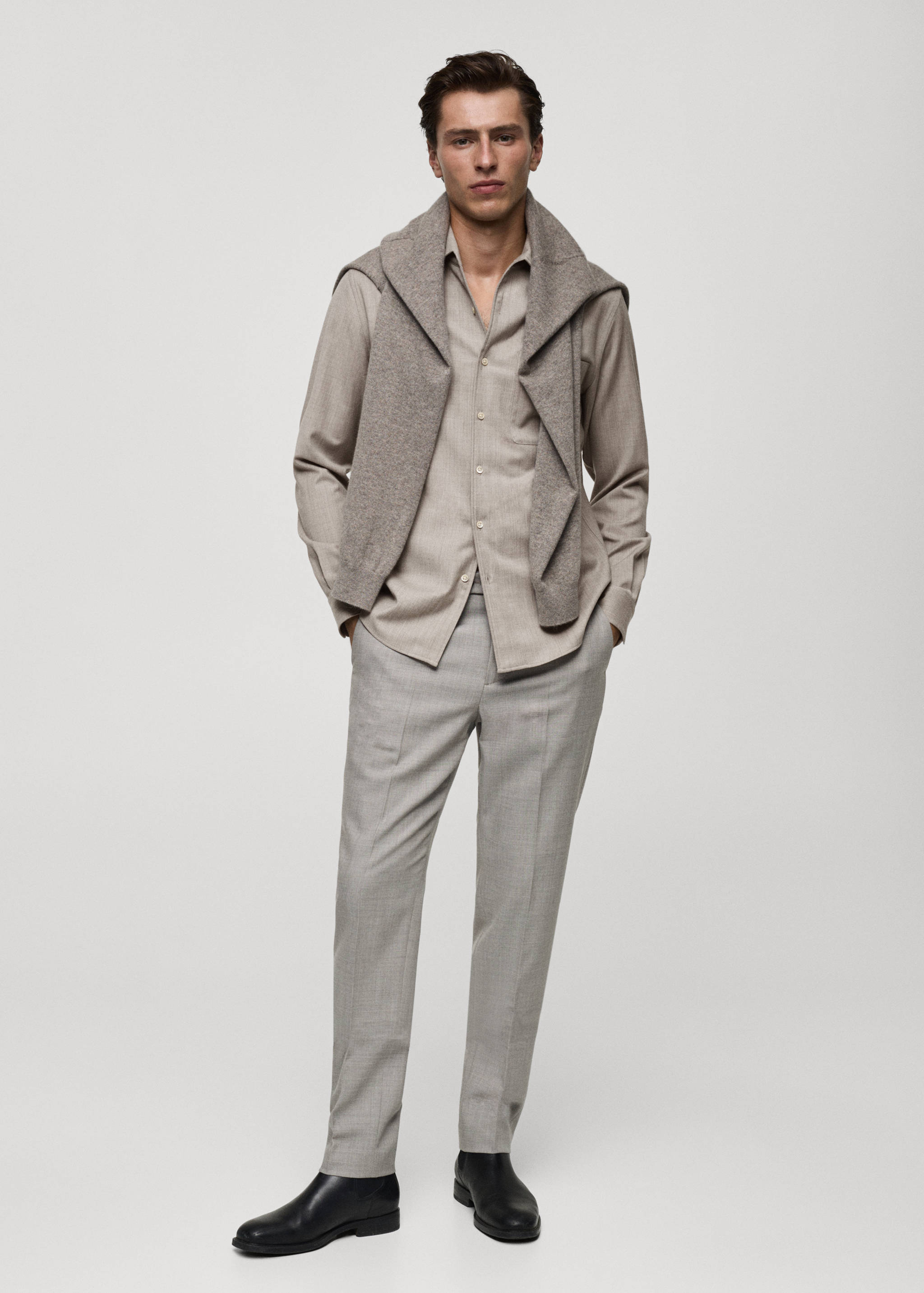 100% wool shirt with pocket - General plane