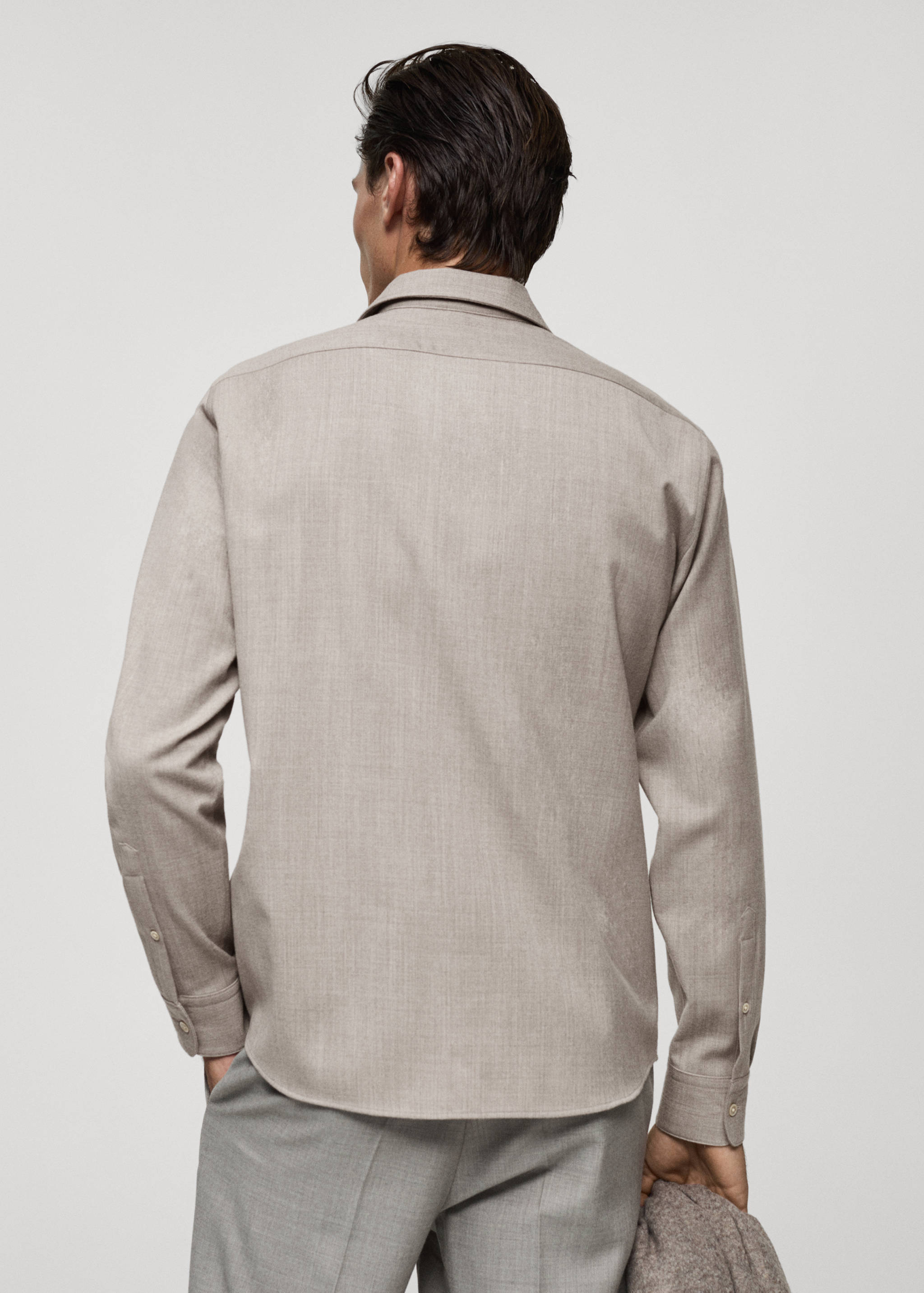 100% wool shirt with pocket - Reverse of the article