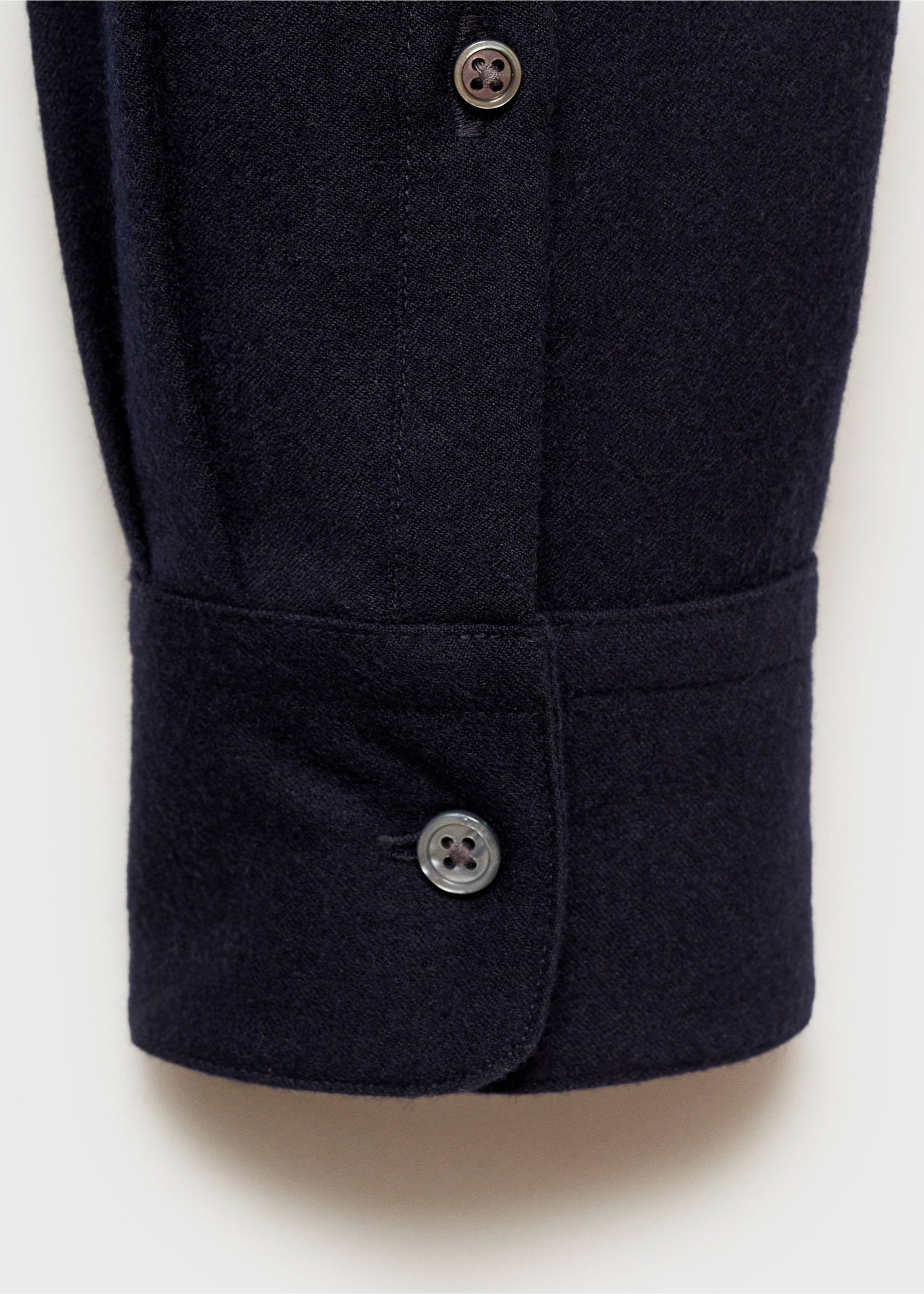 100% wool shirt with pocket - Details of the article 0, Dark Navy. Ref: 77068633-00.