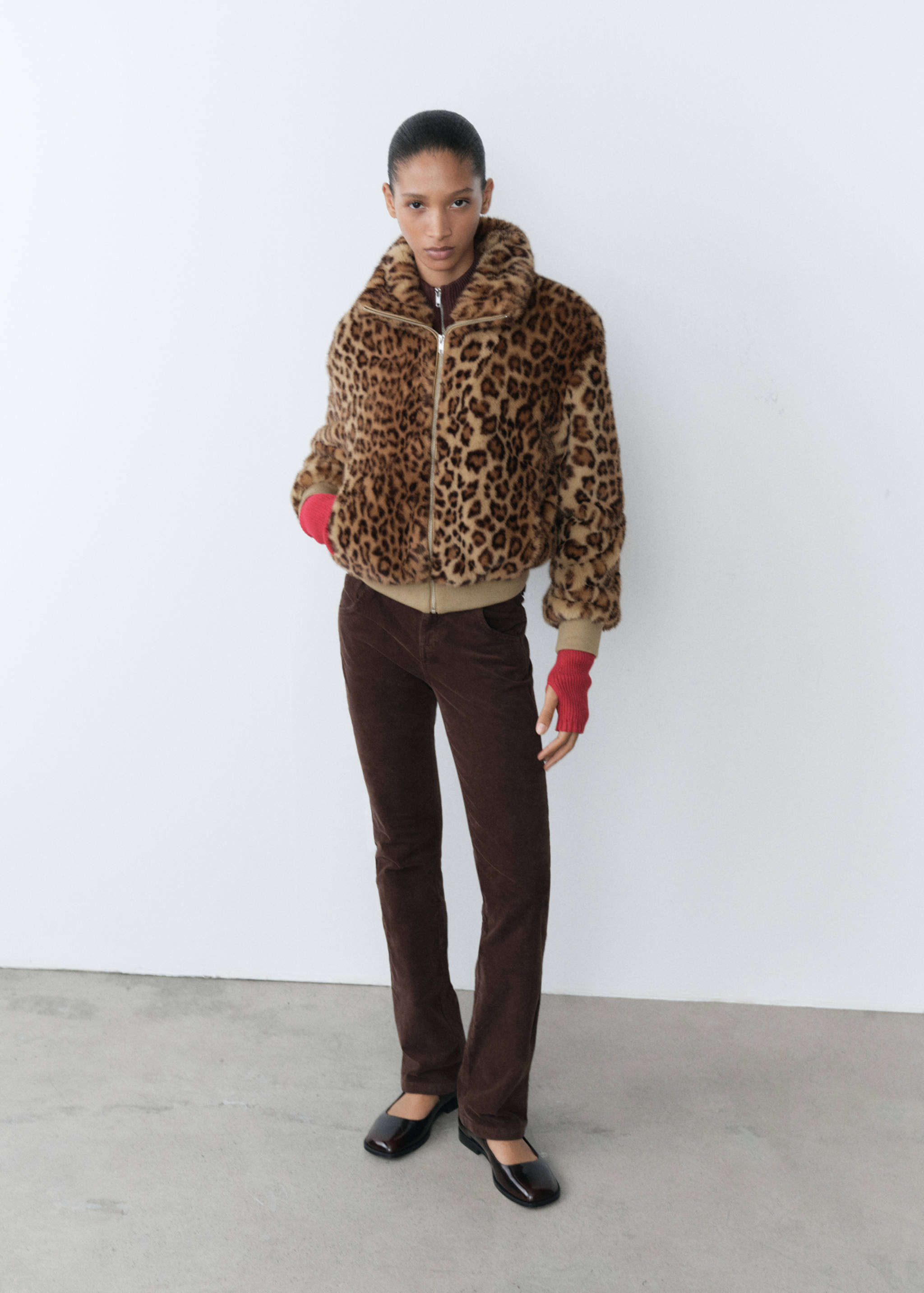 Faux-fur leopard-print jacket - General plane