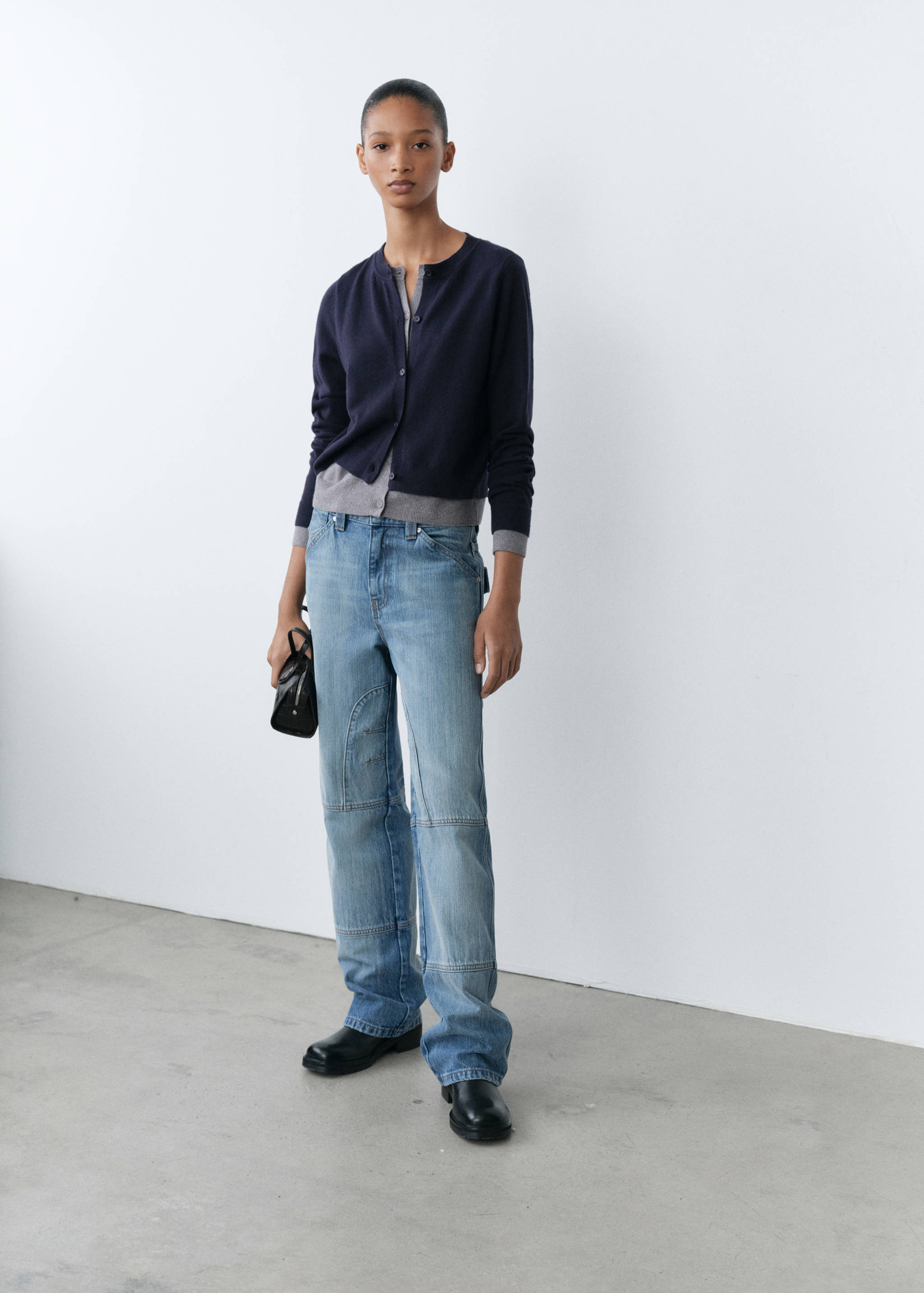 Jeans wideleg cuciture decorative - Piano generale