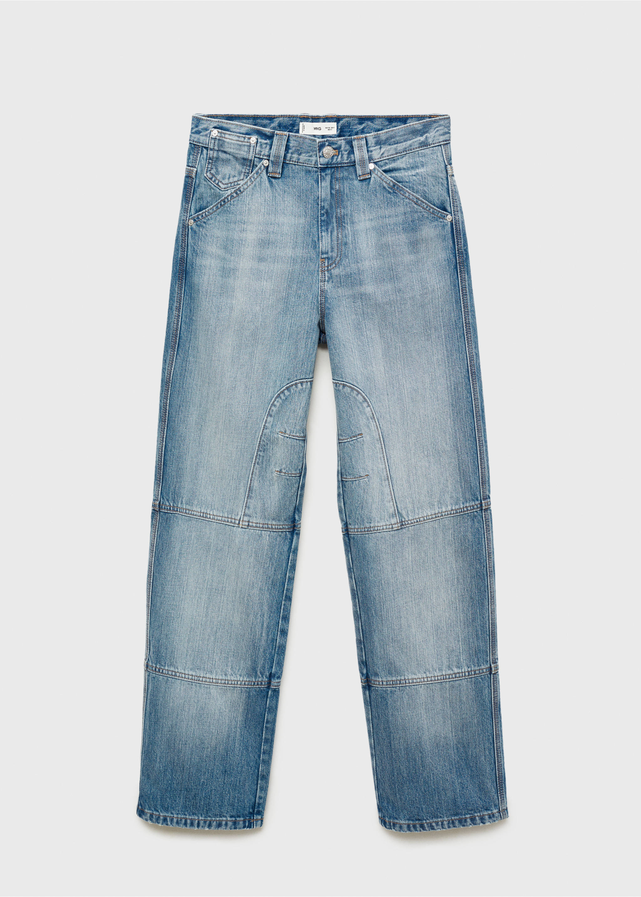 Jeans wideleg cuciture decorative - Articolo senza modello, Blu. Ref: 77068635-00.