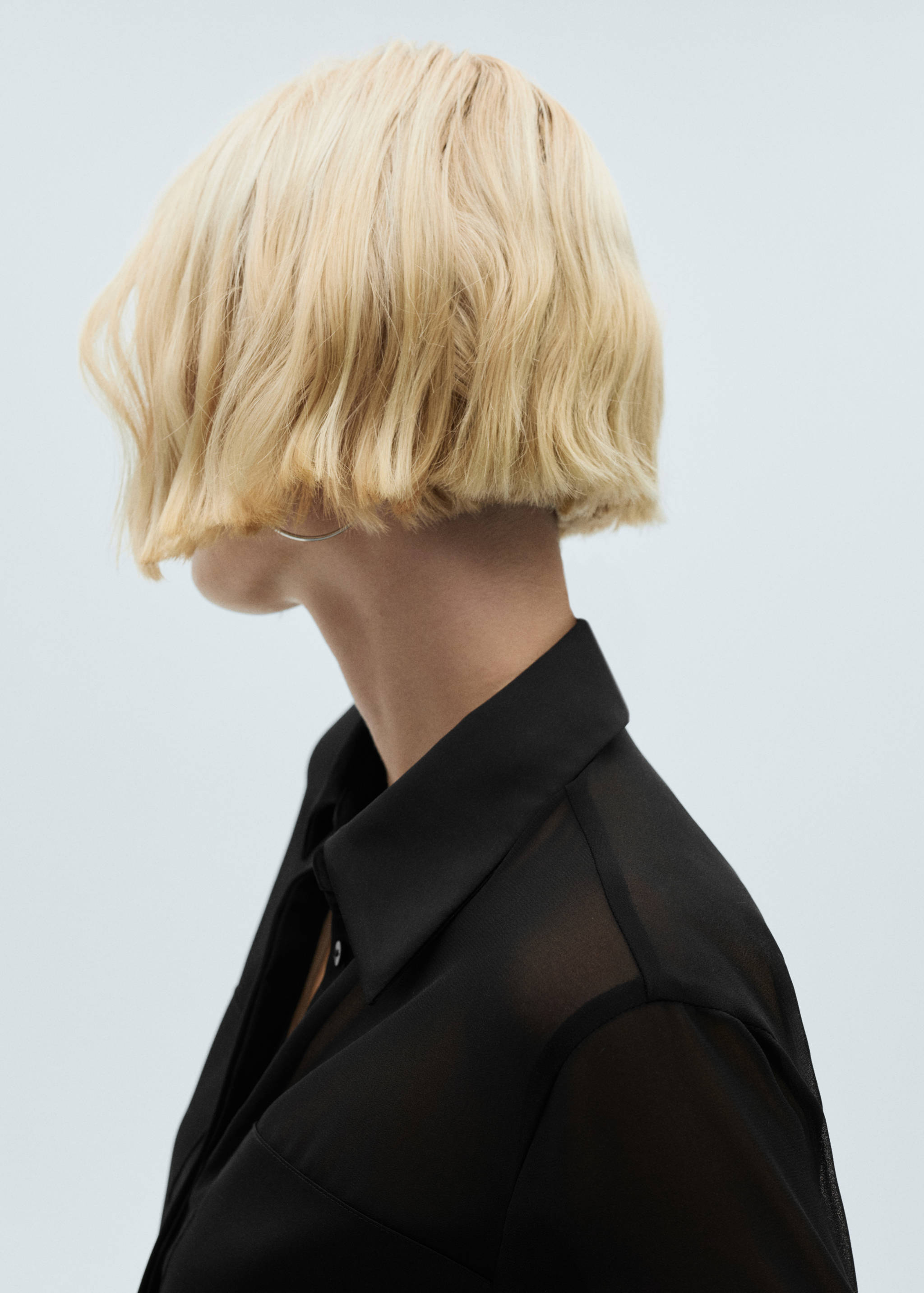 Koszula z szyfonu z satynowymi wstawkami - Szczegóły artykułu 1