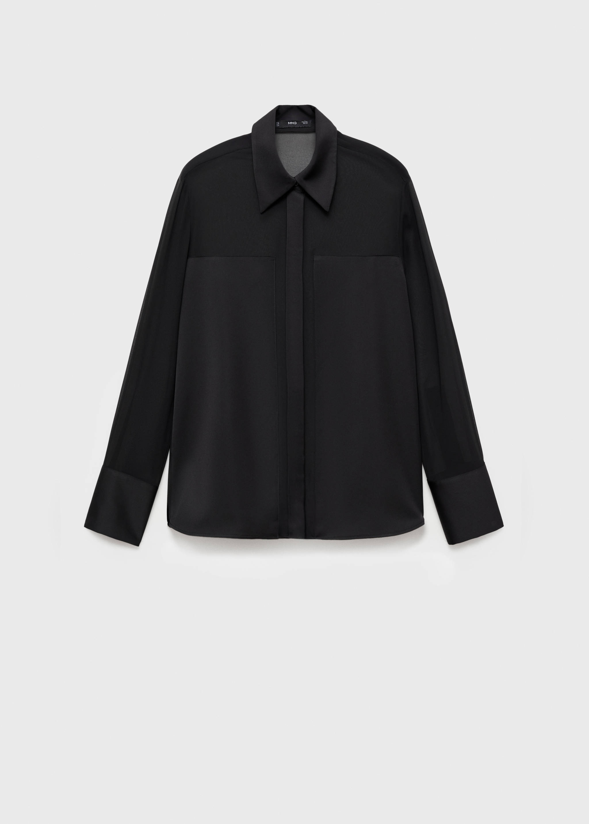 Koszula z szyfonu z satynowymi wstawkami - Artykuł bez modela/modelki