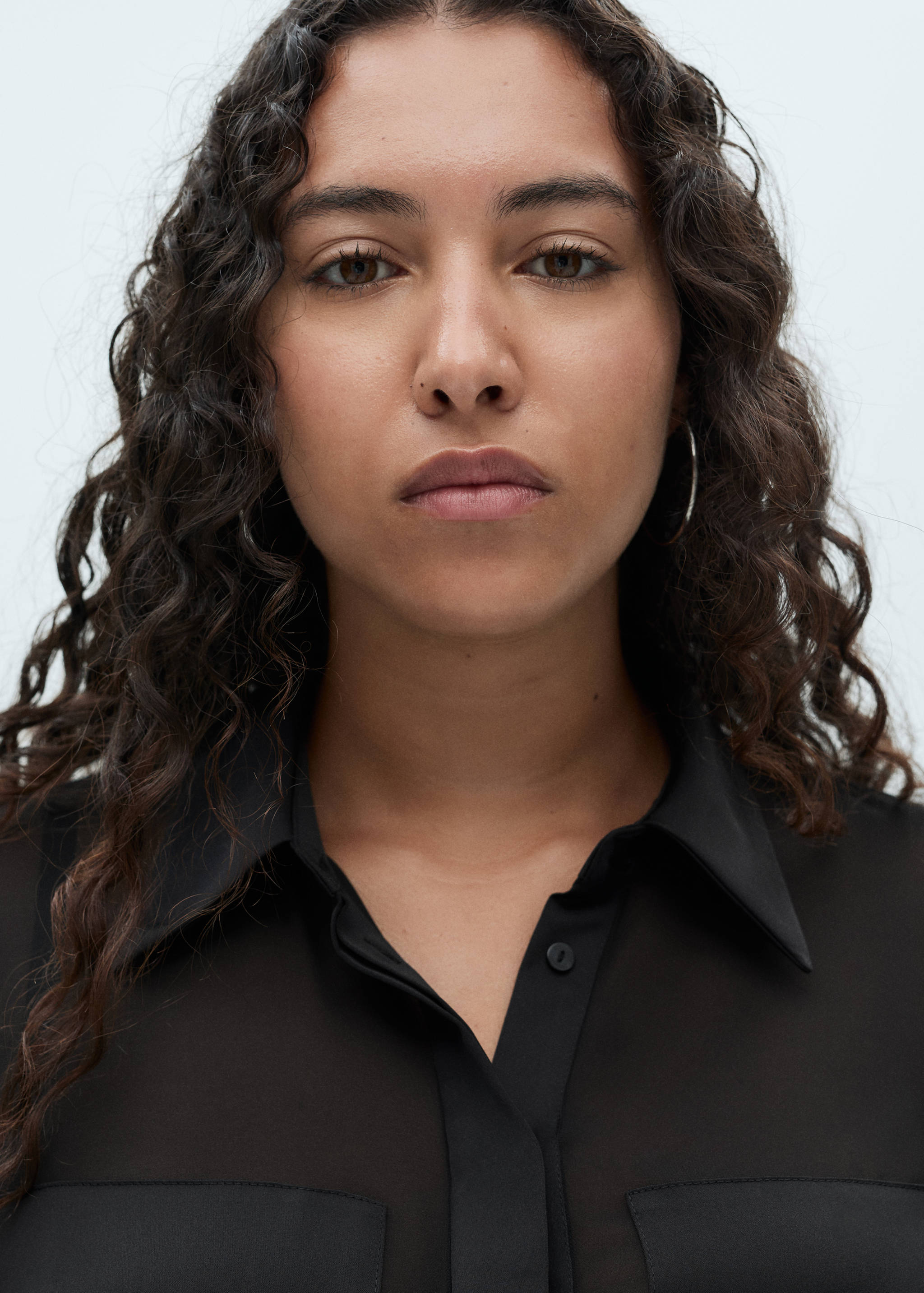 Koszula z szyfonu z satynowymi wstawkami - Szczegóły artykułu 4