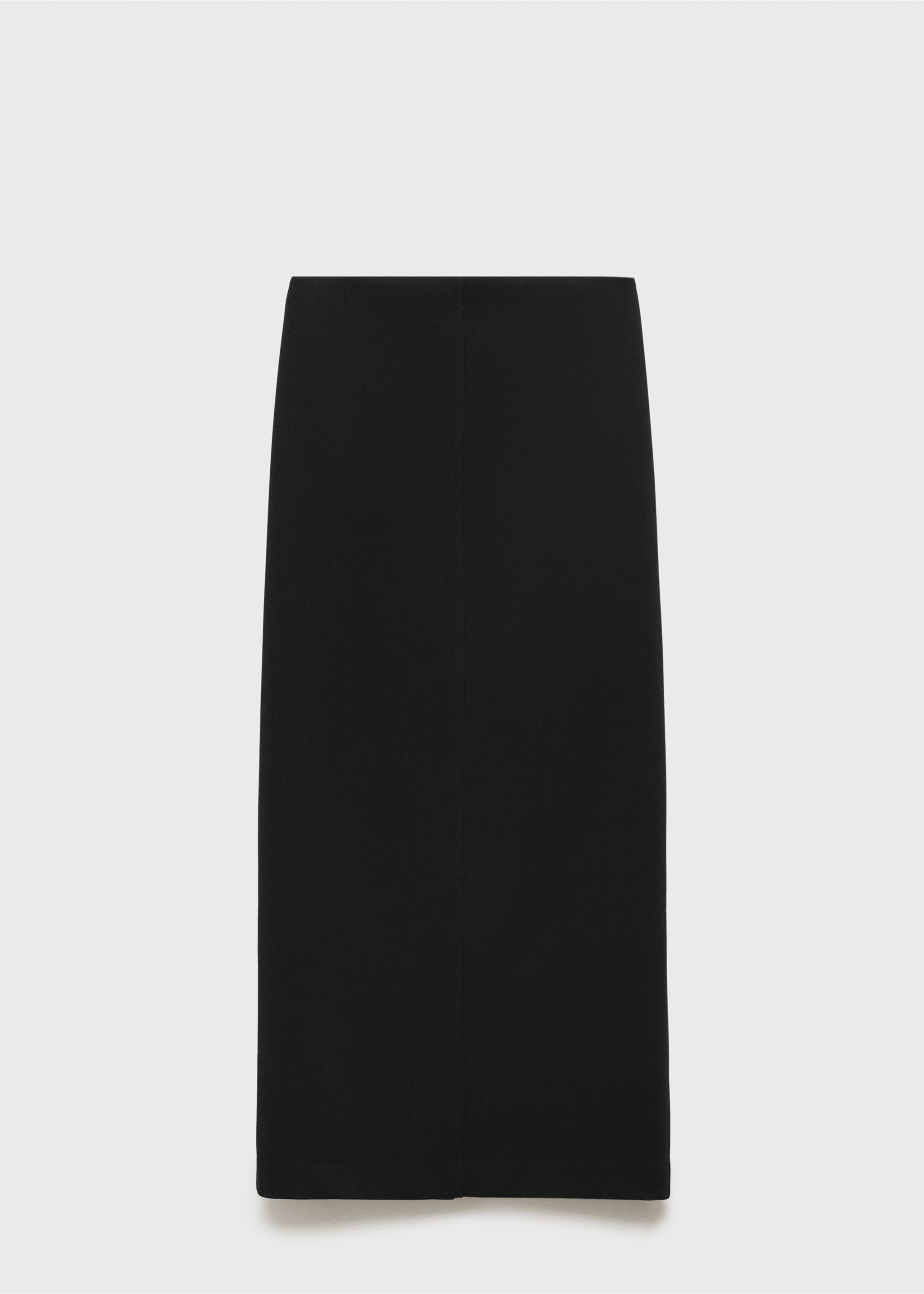 Straight skirt with slit - Article without model, Black. Ref: 77069059-00.