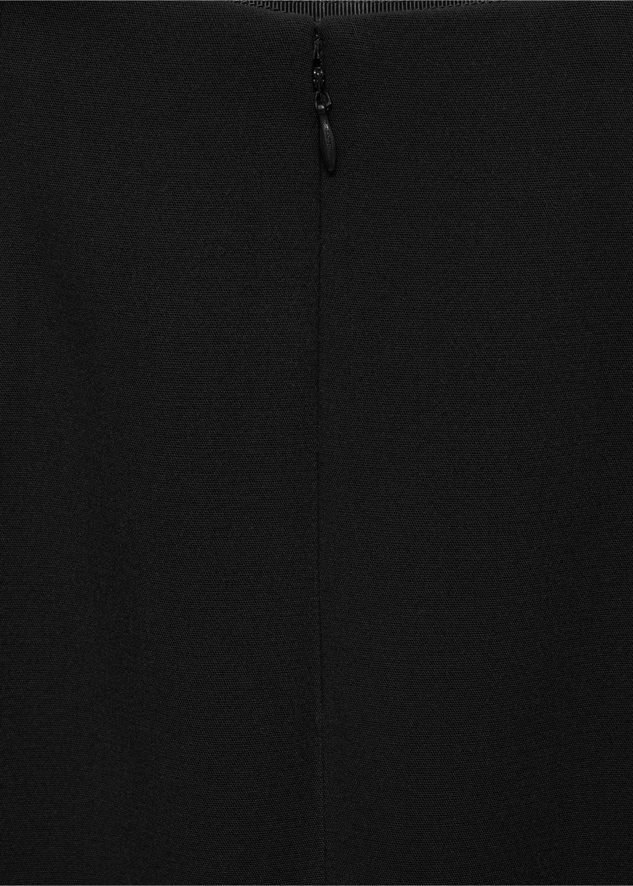 Straight skirt with slit - Details of the article 8, Black. Ref: 77069059-00.