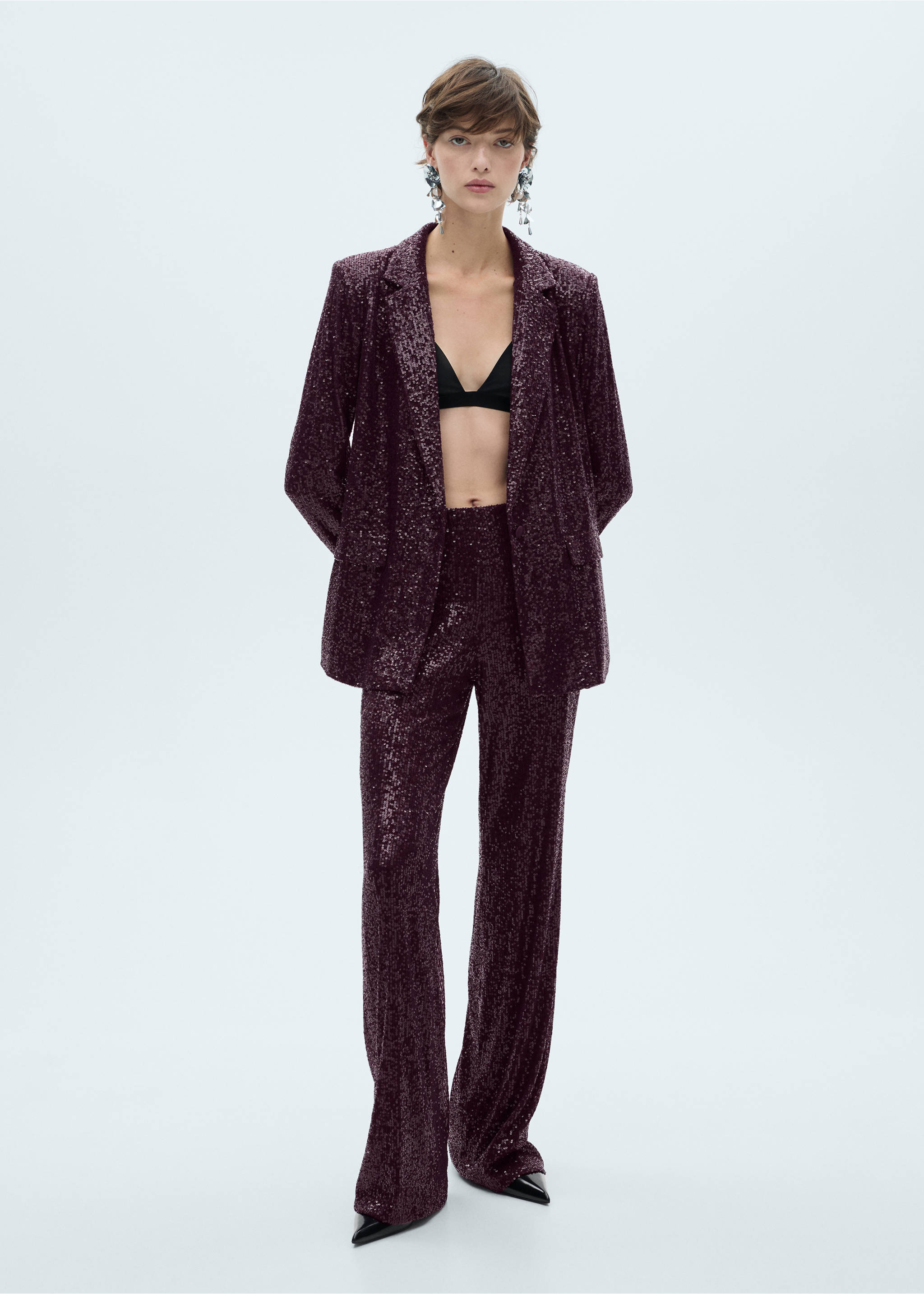 Sequin suit jacket - General plane, Wine. Ref: 77069061-00.