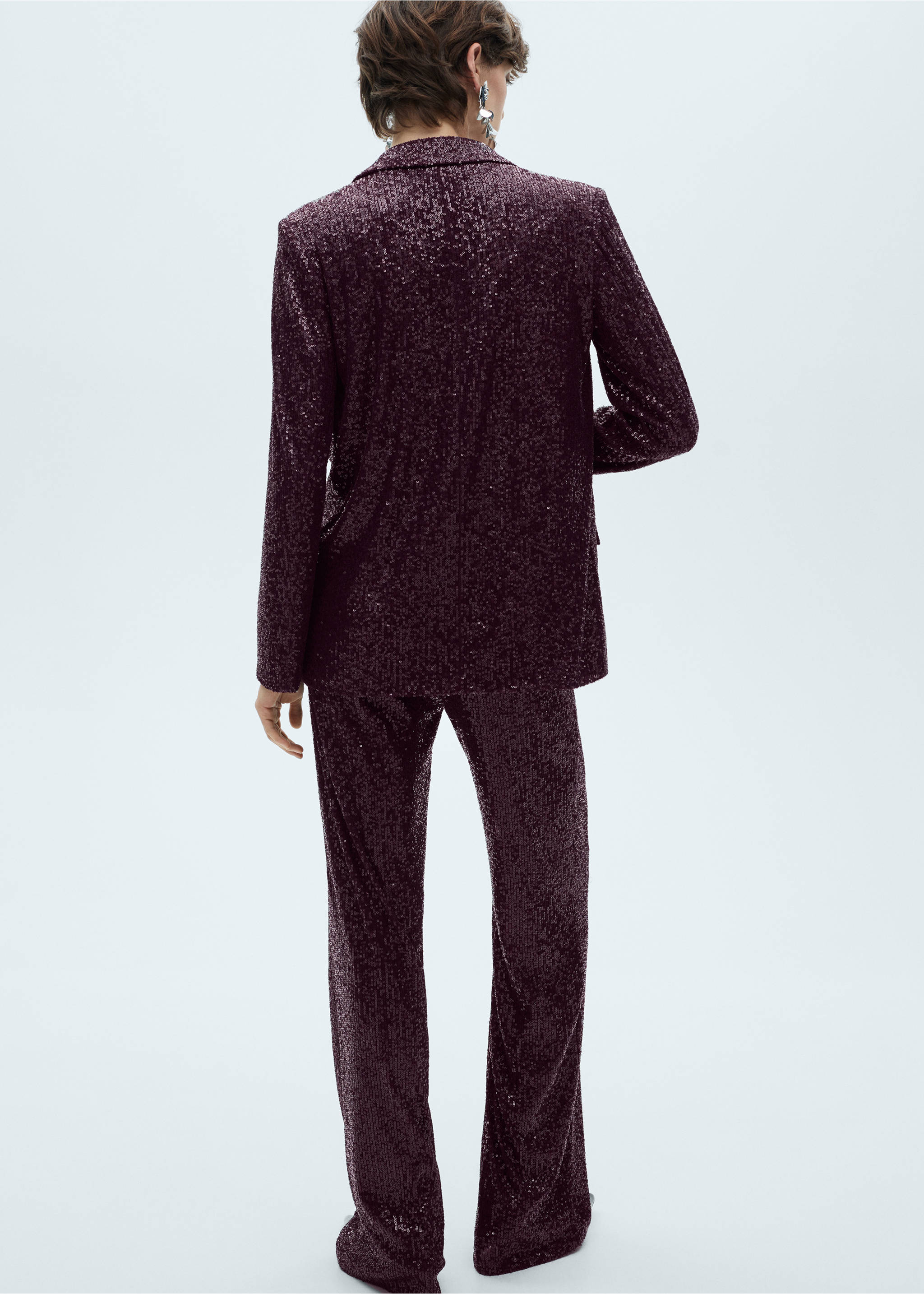 Sequin suit jacket - Reverse of the article, Wine. Ref: 77069061-00.