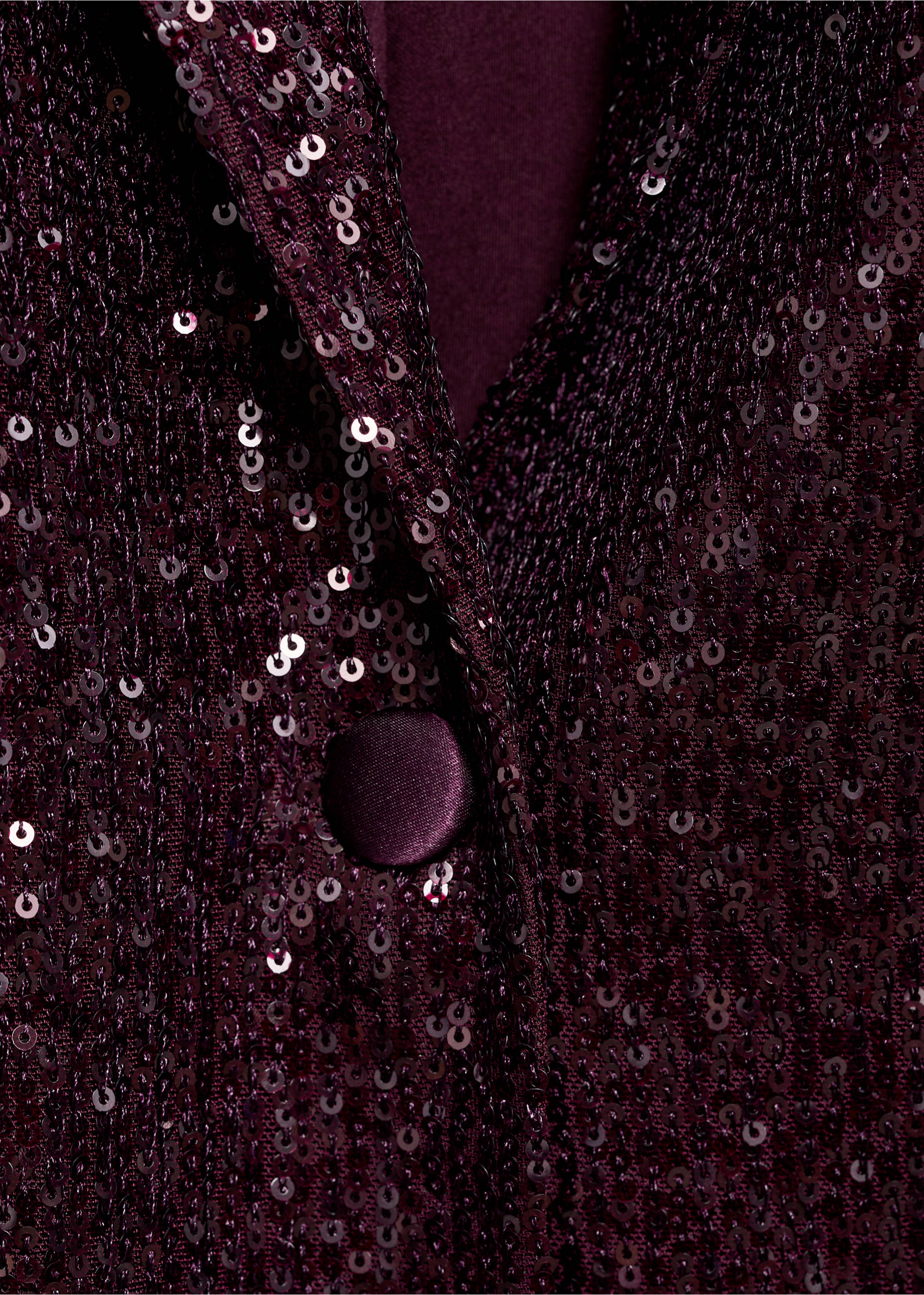 Sequin suit jacket - Details of the article 8, Wine. Ref: 77069061-00.