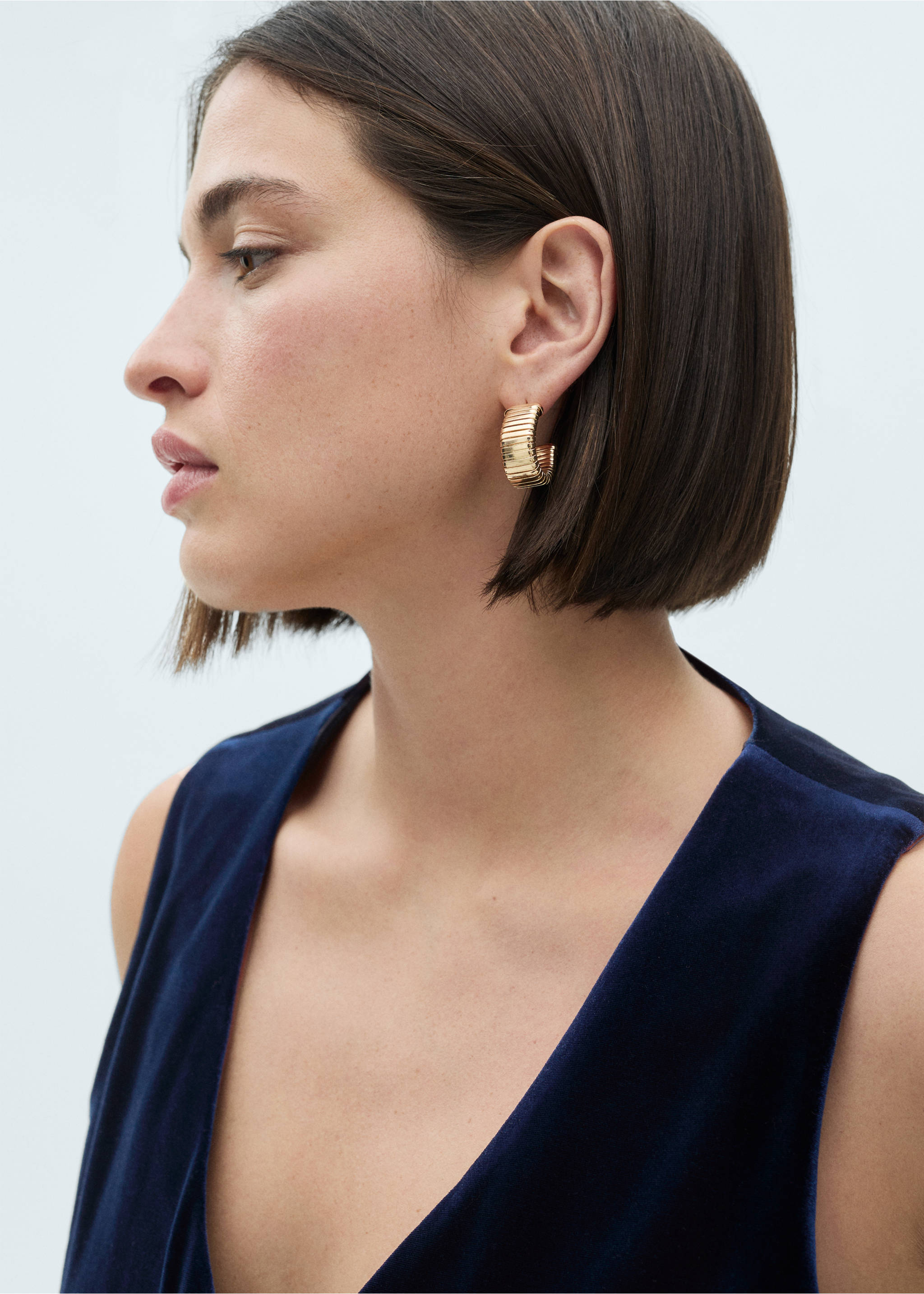 Vestă cropped de catifea - Detaliu al articolului 4, Albastru nupțial. Ref: 77069062-00.