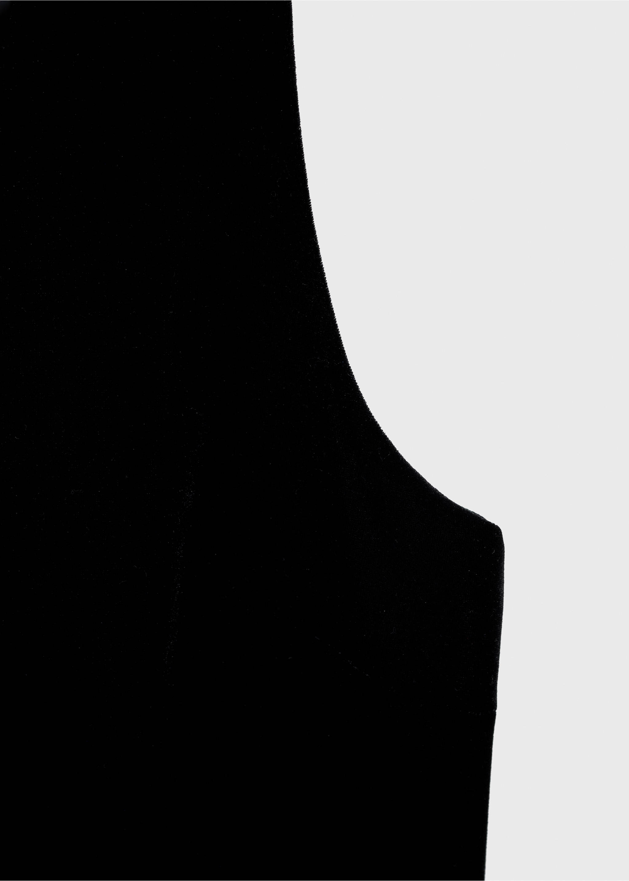 Cropped velvet waistcoat - Details of the article 0, Black. Ref: 77069062-00.