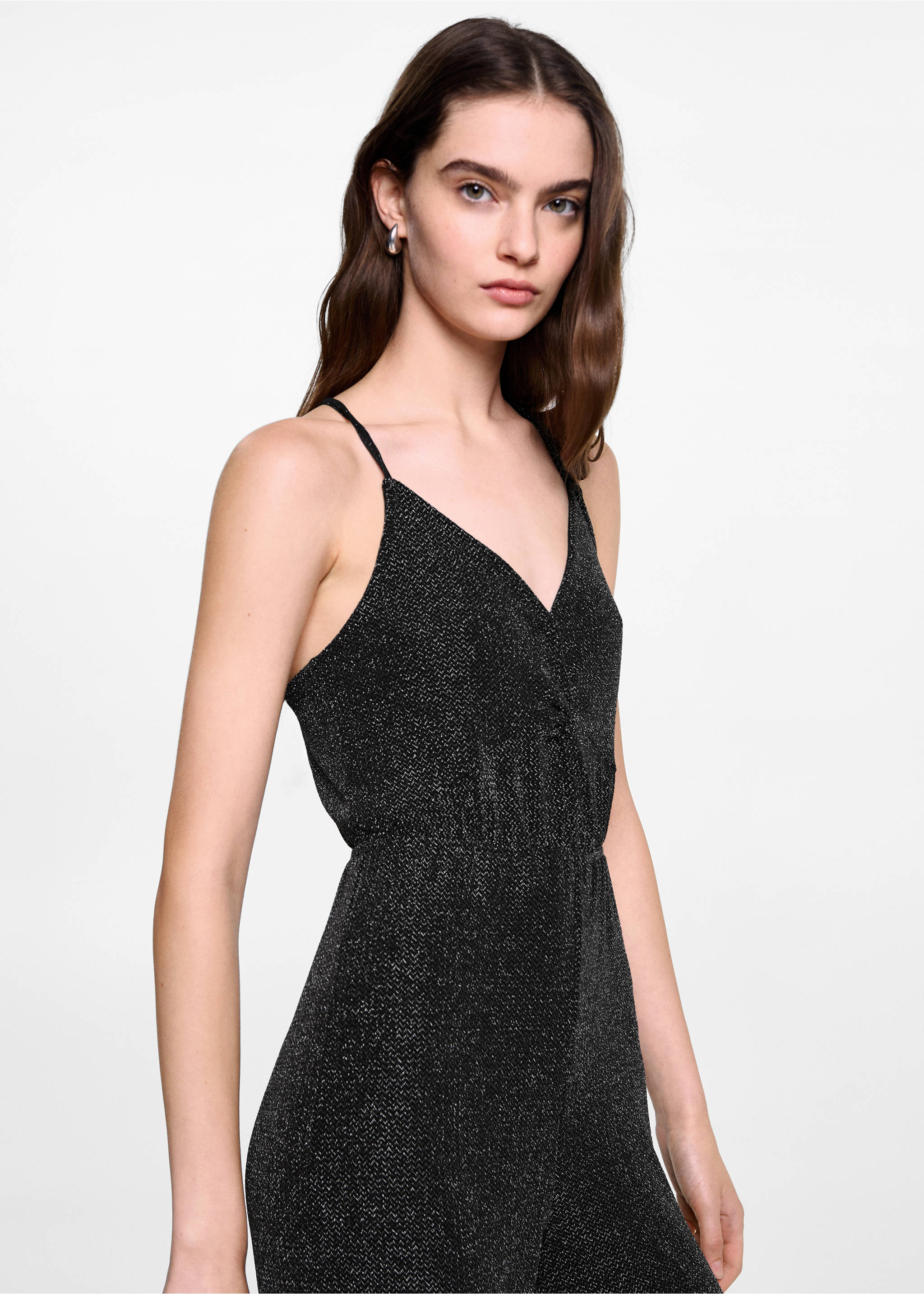 Combi-pantalon en lurex - Plan moyen, Noir. Ref: 77069065-00.