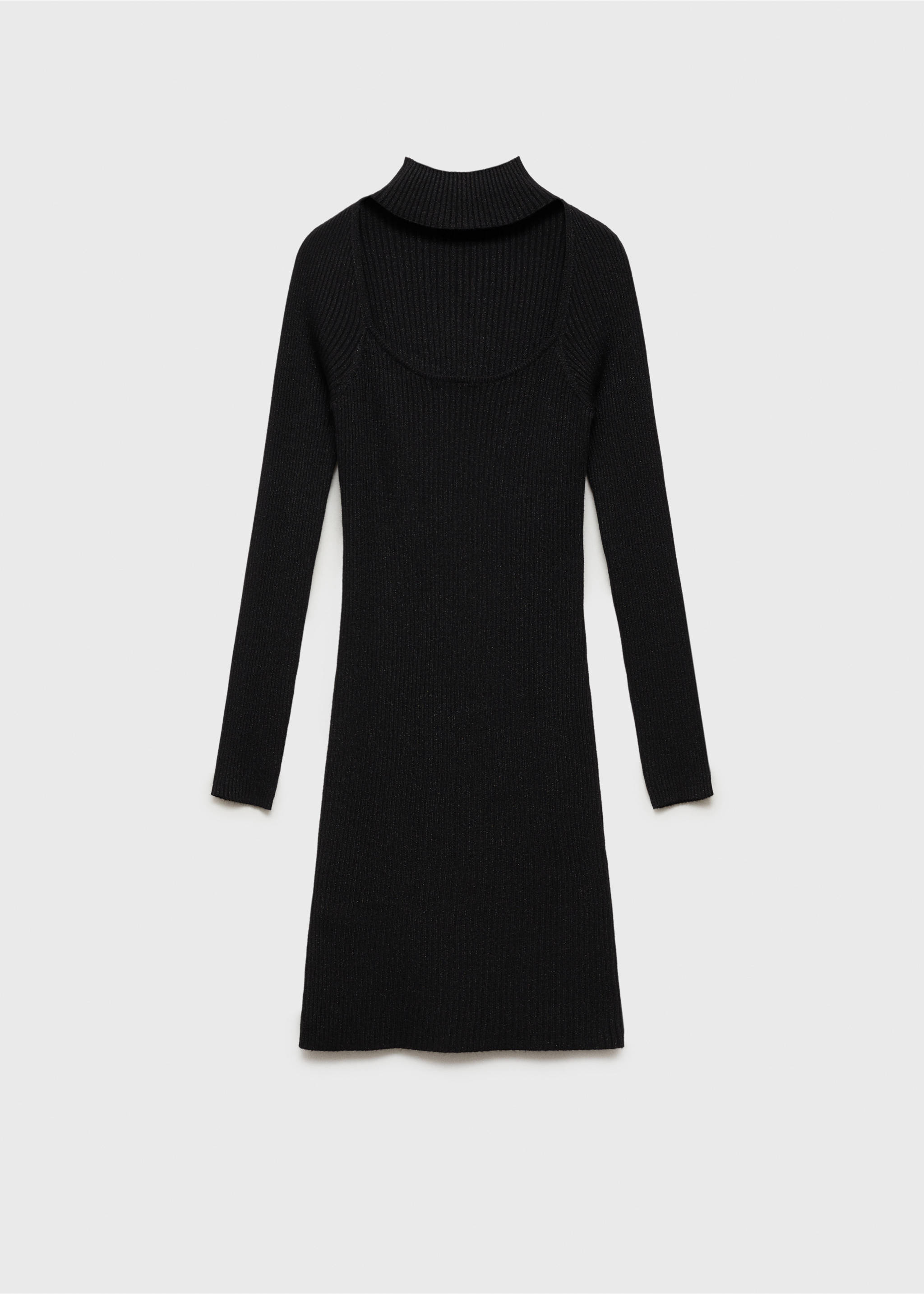 Vestido canalé lurex - Artículo sin modelo, Negro. Ref: 77069066-00.
