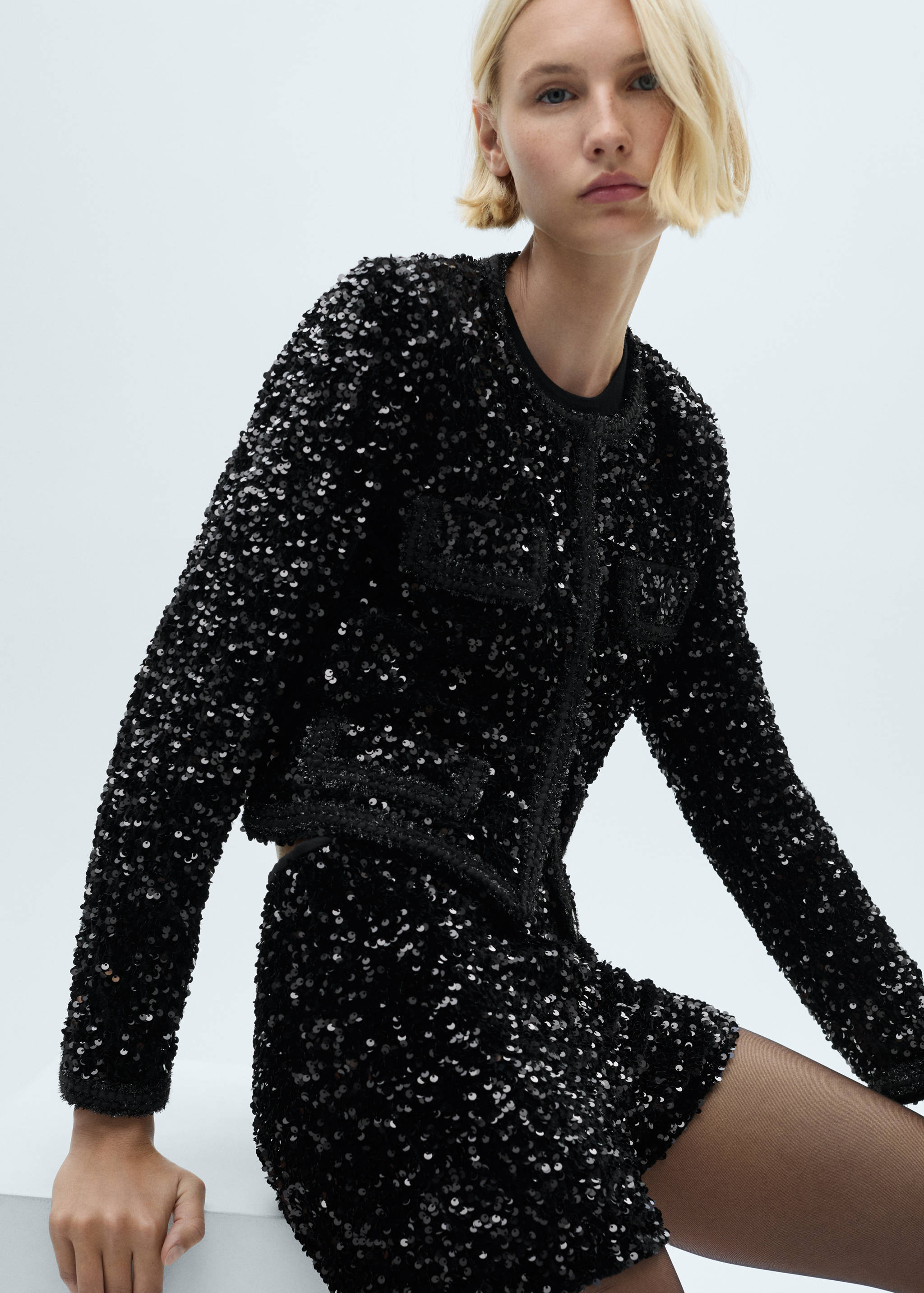 Sequin jacket with pockets - Medium plane