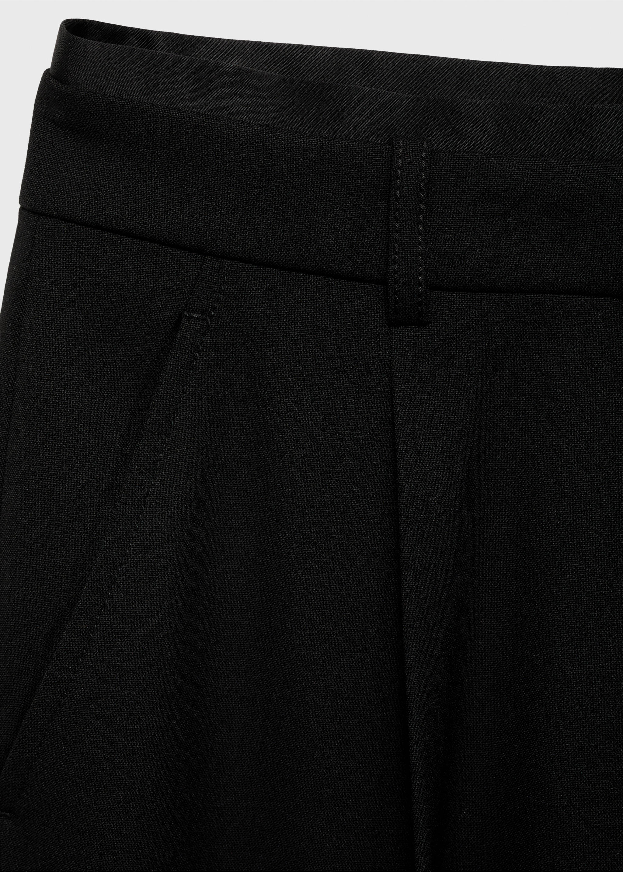 Straight-fit pleated trousers - Details of the article 0, Black. Ref: 77069073-00.