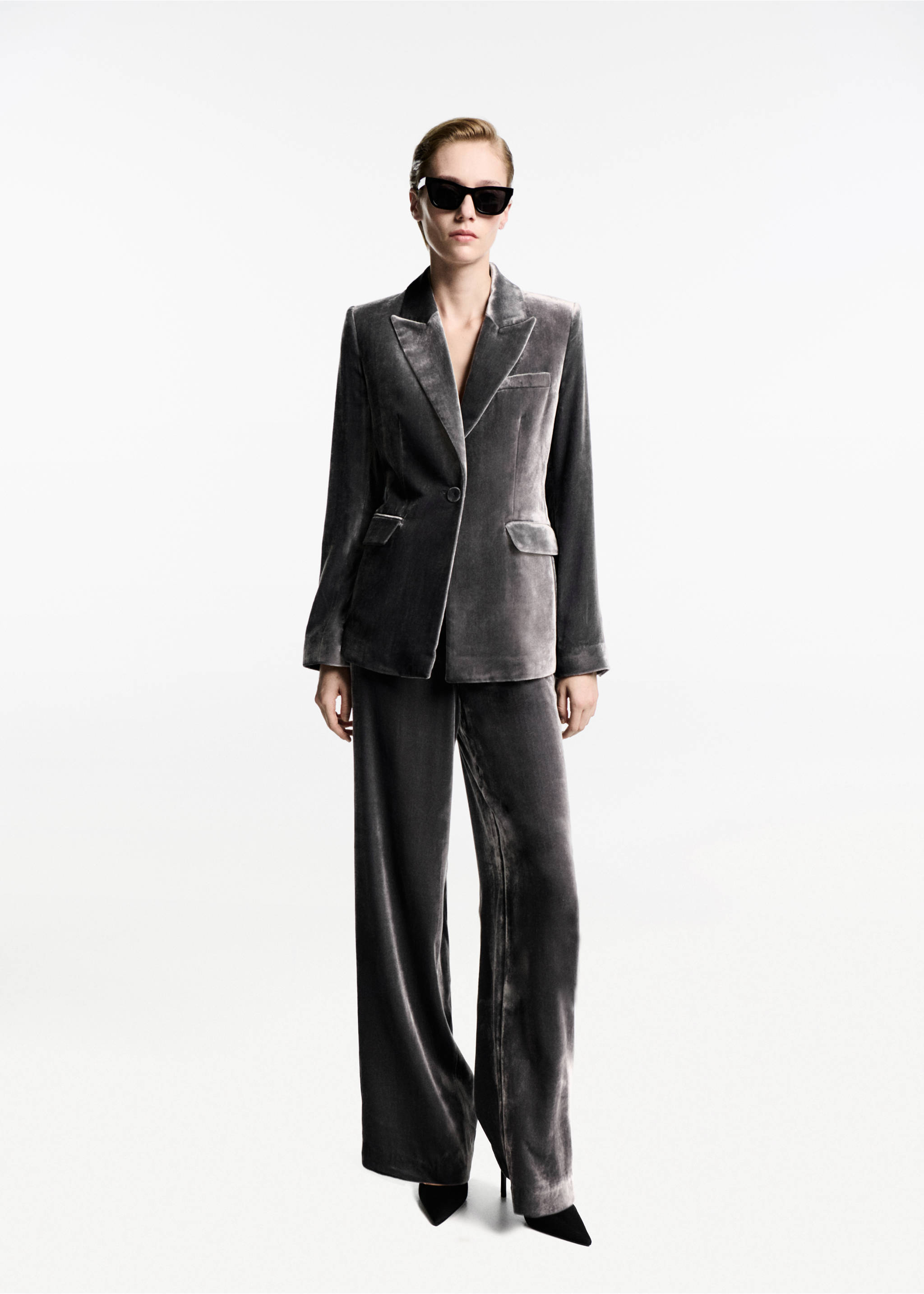 Velvet suit trousers - General plane, Silver. Ref: 77069239-00.