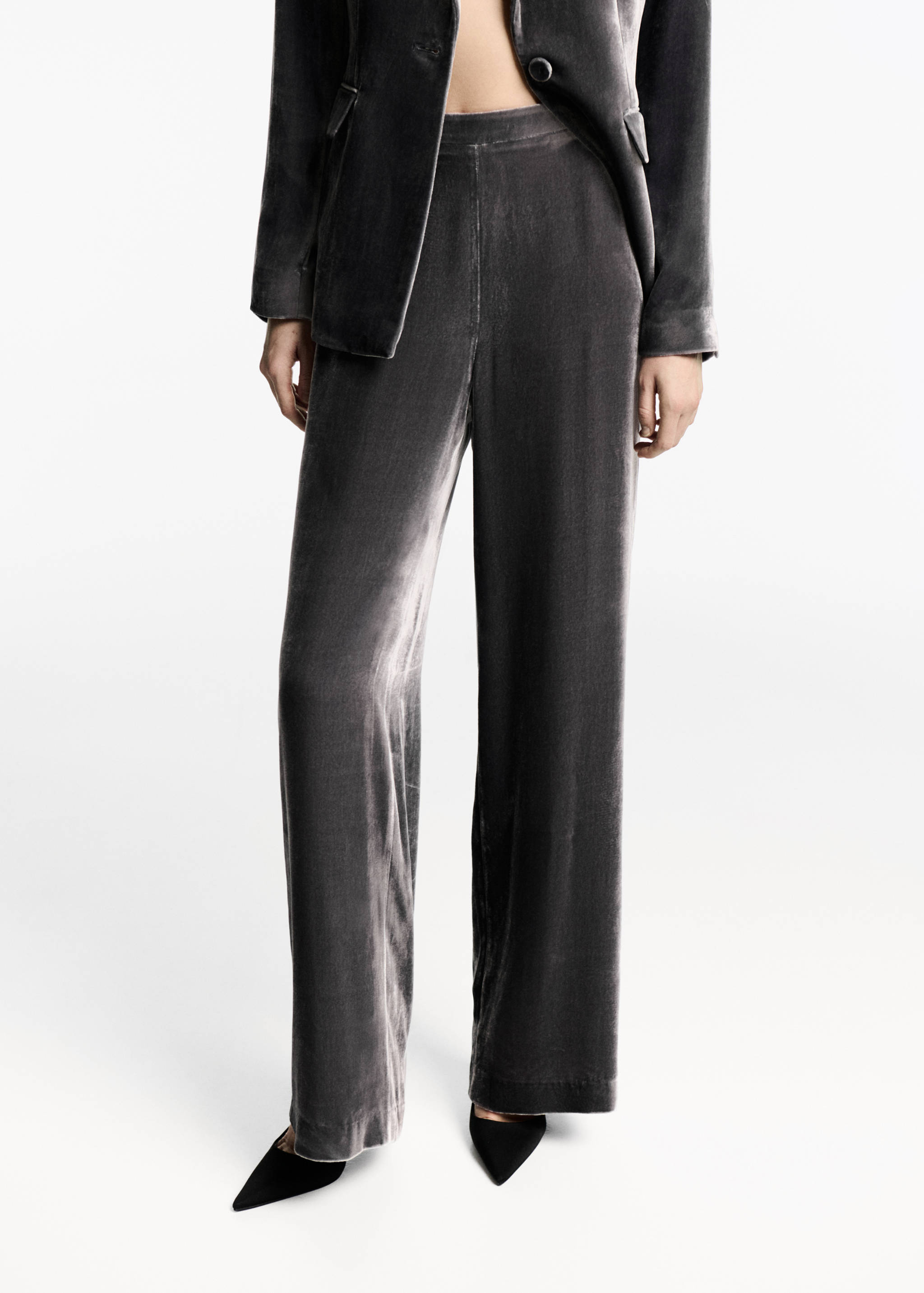 Pantalón traje terciopelo - Plano medio