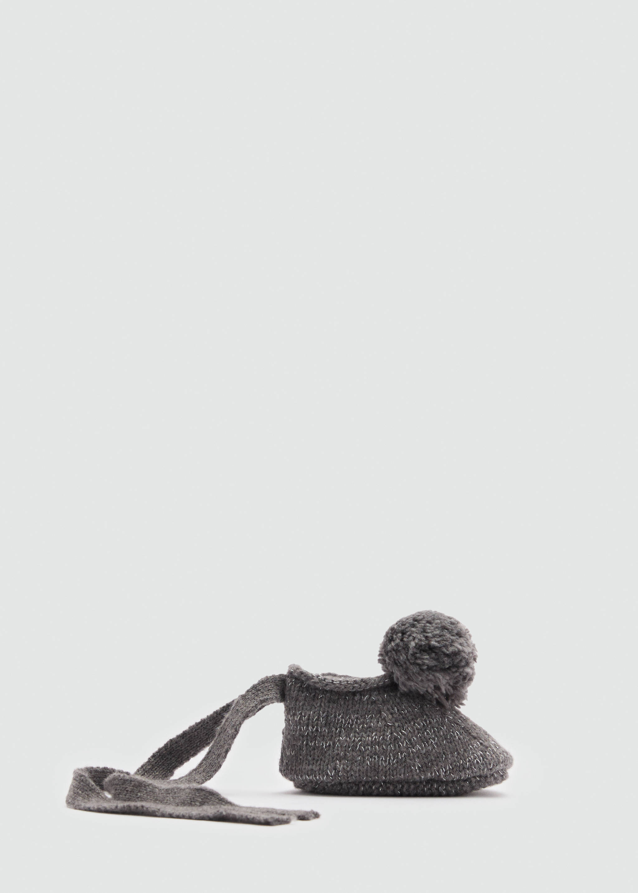 Knitted booties with pom-pom - Newborn | MANGO OUTLET Romania