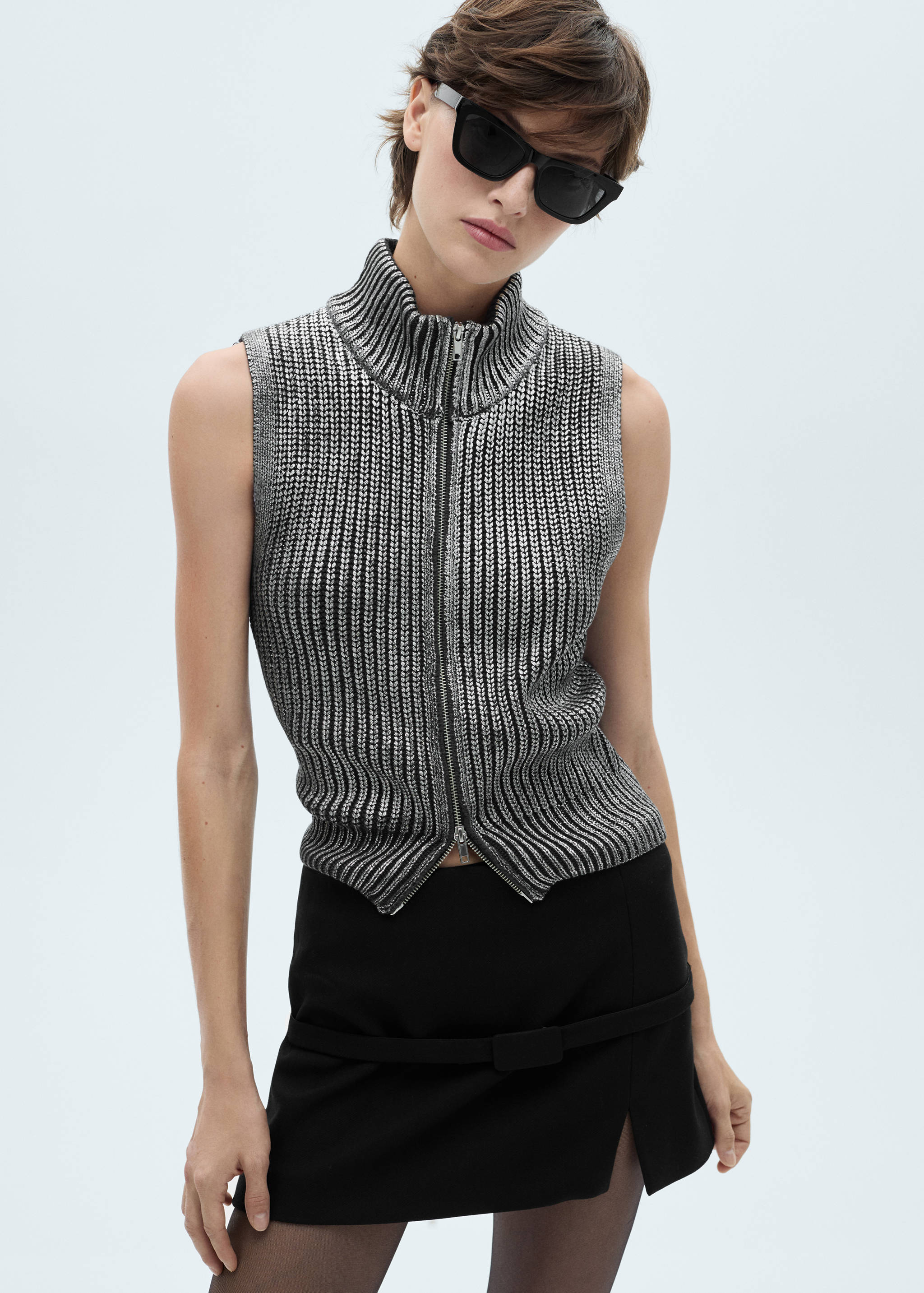 Perkins-neck foil waistcoat - Medium plane
