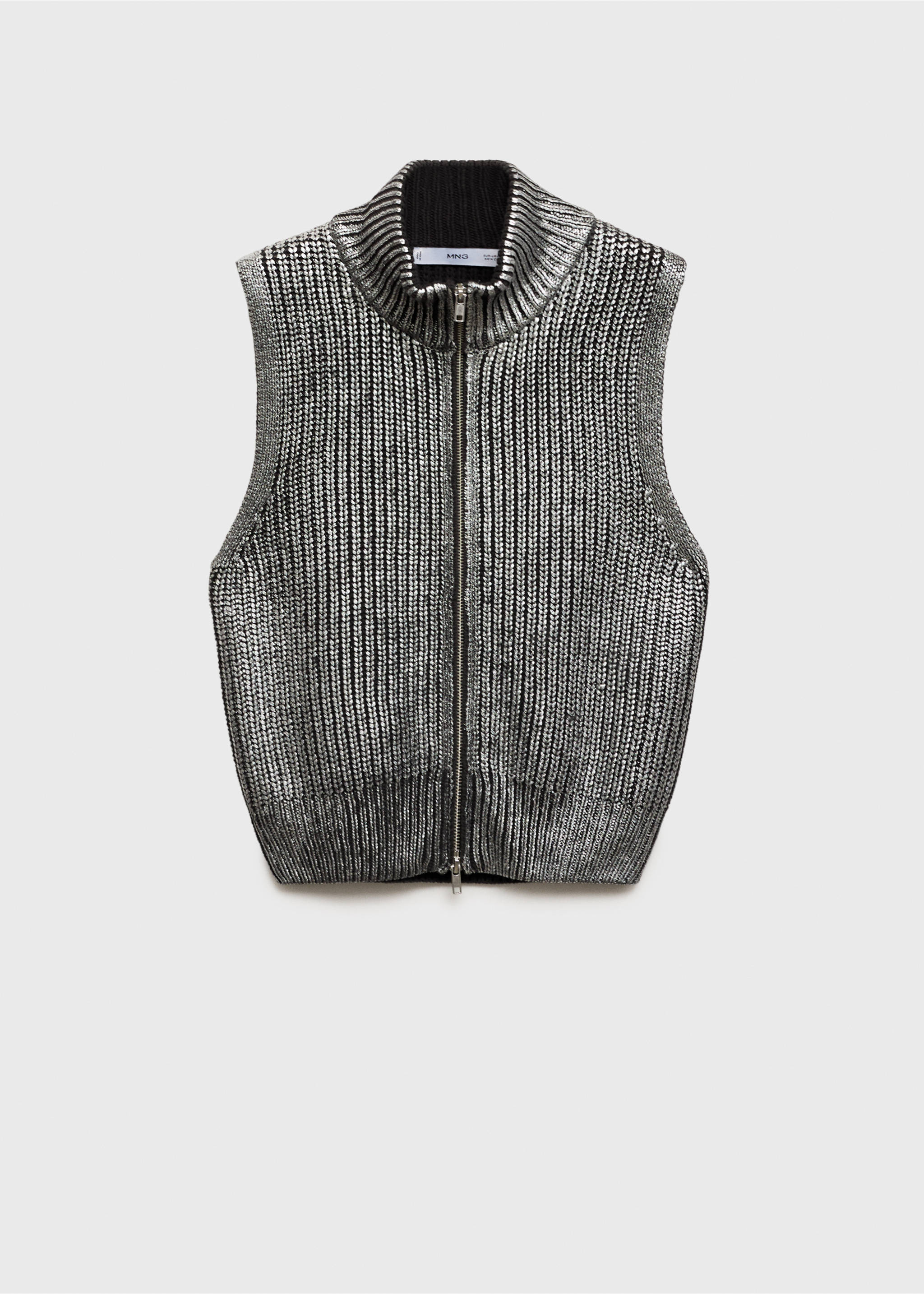 Perkins-neck foil waistcoat - Article without model, Silver. Ref: 77069406-00.
