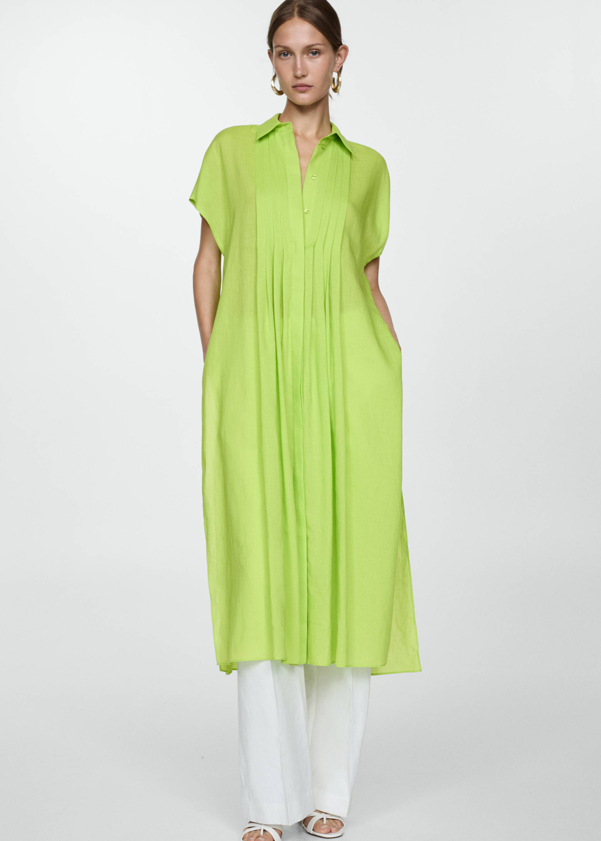 Shirt dress with slits - Details of the article 2