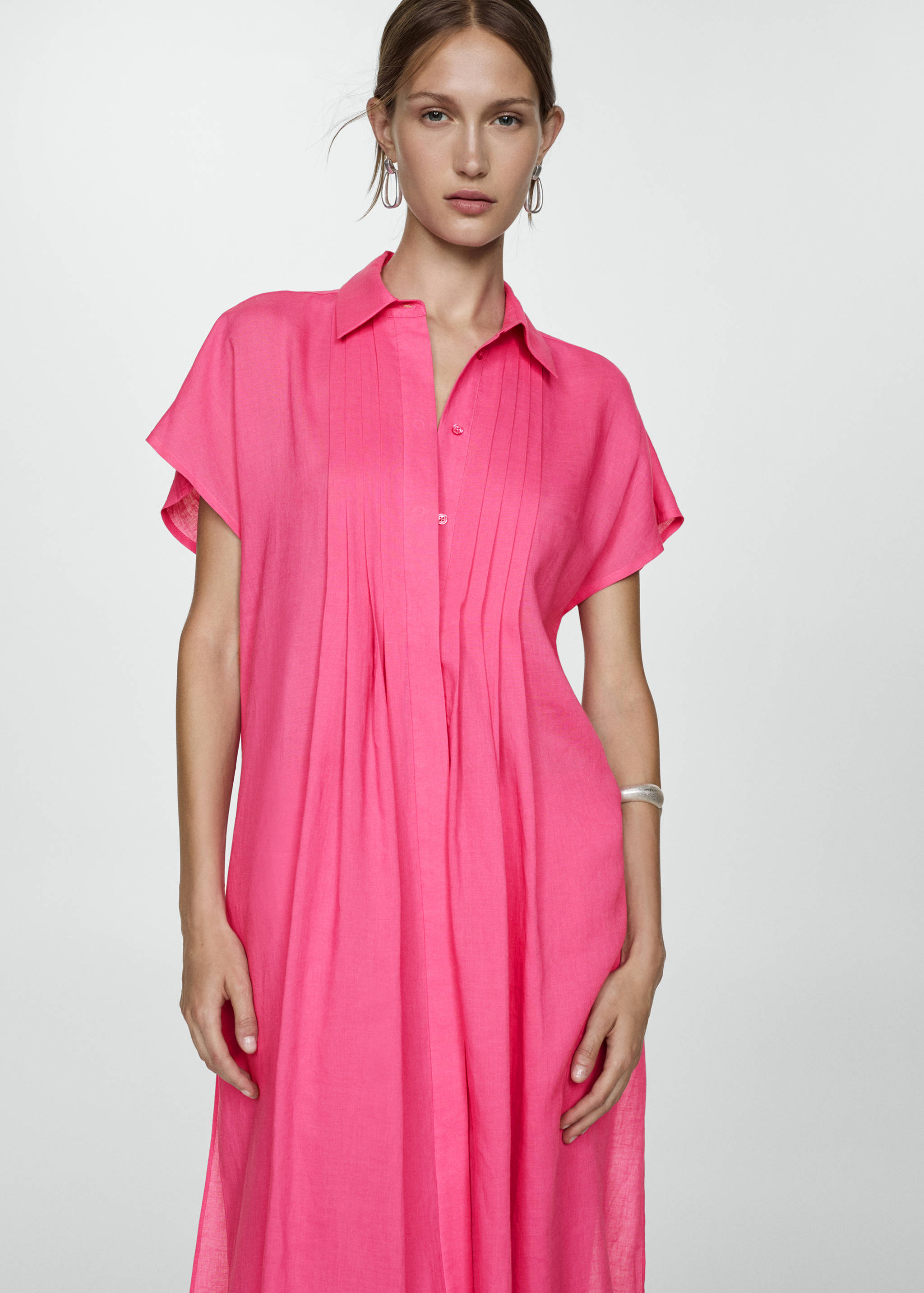 Shirt dress with slits - Medium plane