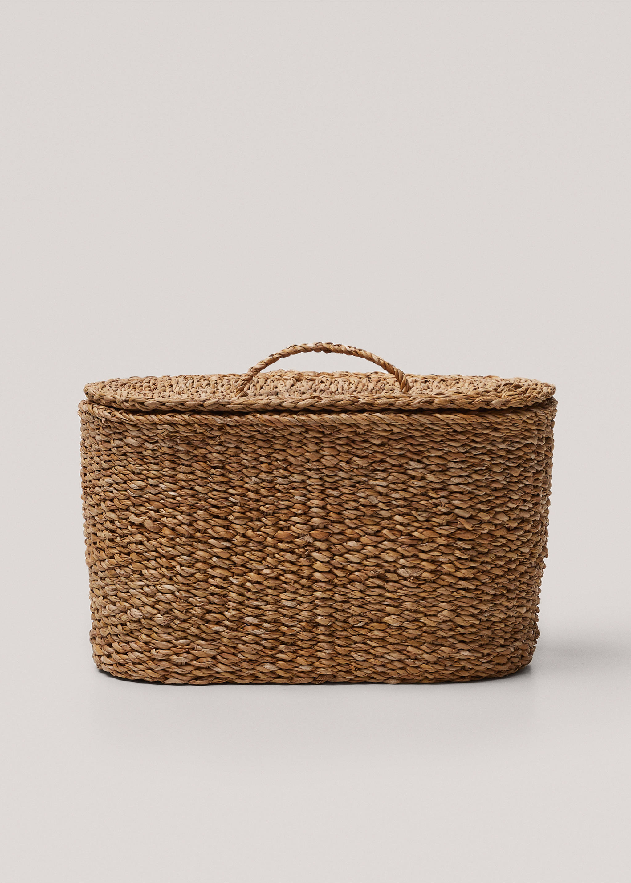 Medium natural fibre oval basket - Article without model, Beige. Ref: 77070333-00.