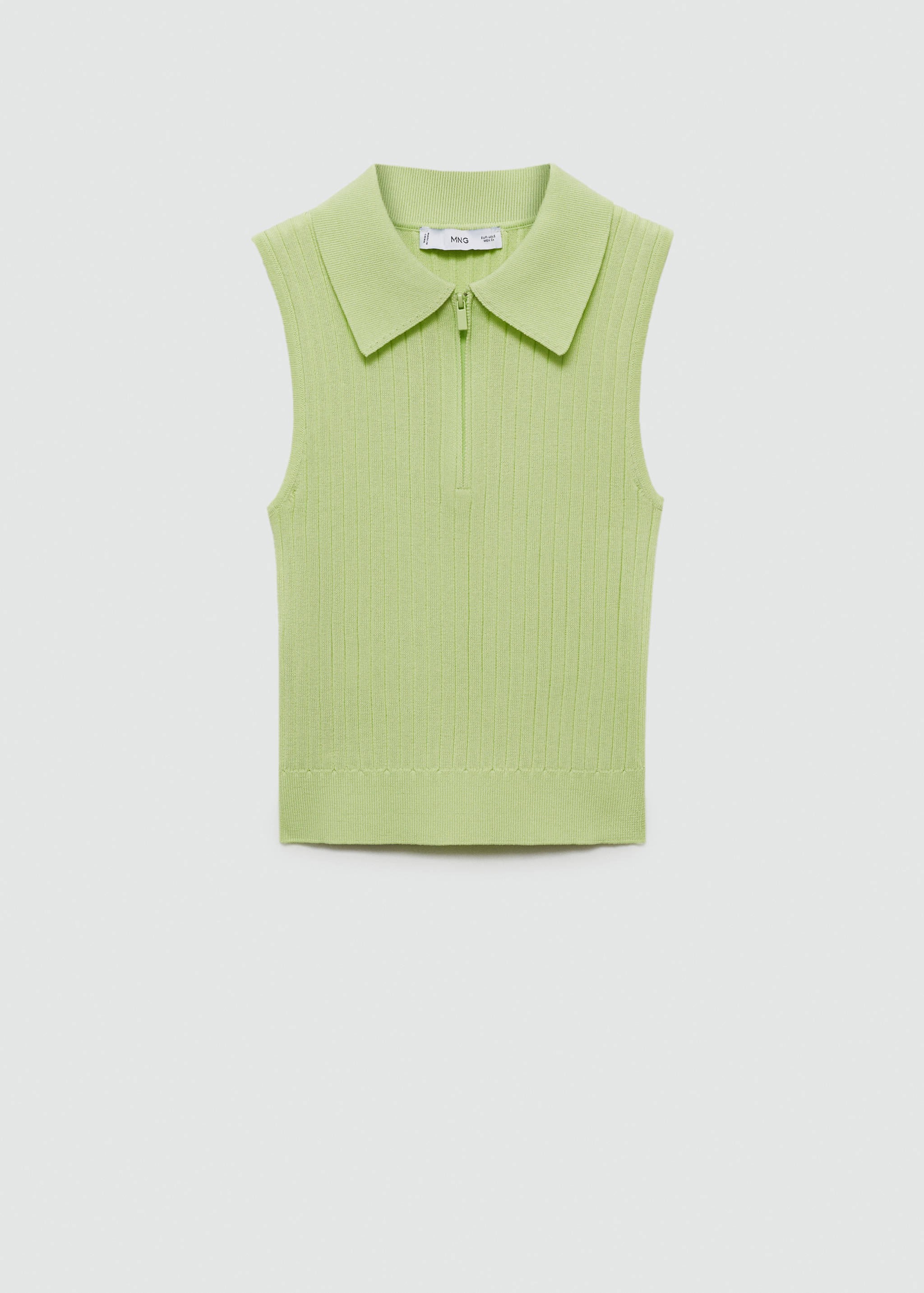 Dzianinowy top z suwakiem - Artykuł bez modela/modelki