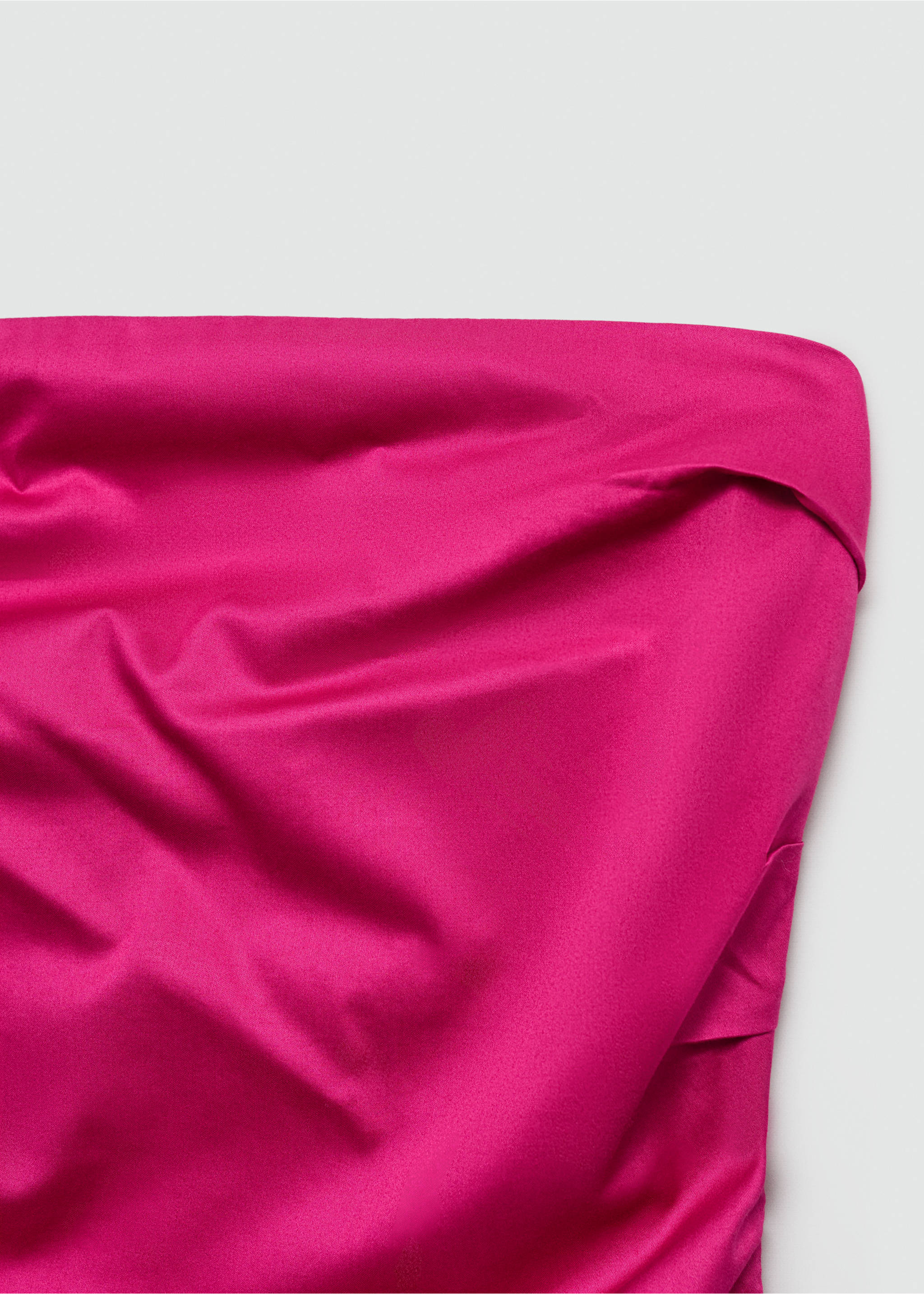 Draped strapless dress - Details of the article 8, Pink. Ref: 77070345-00.
