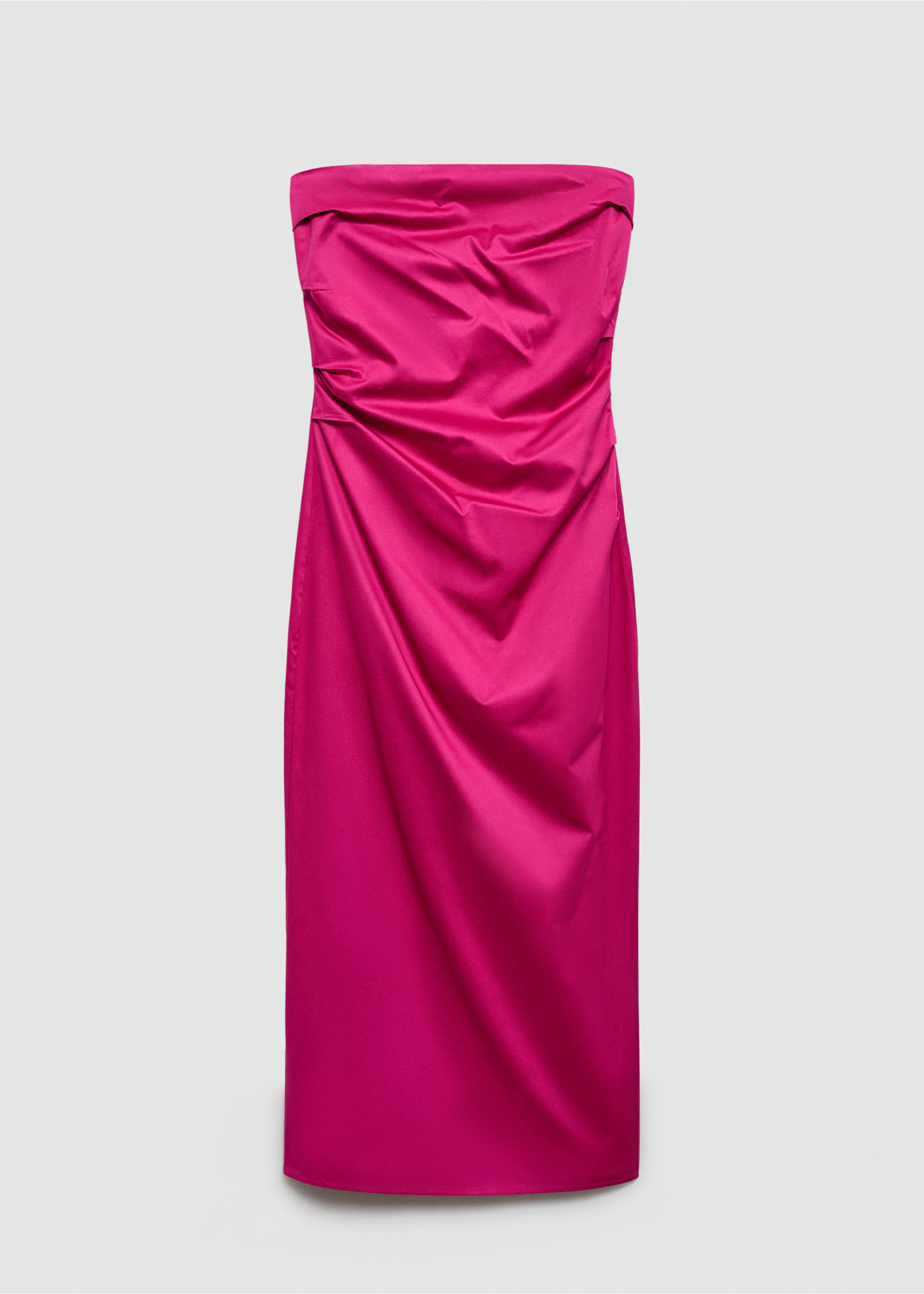 Draped strapless dress - Article without model, Pink. Ref: 77070345-00.